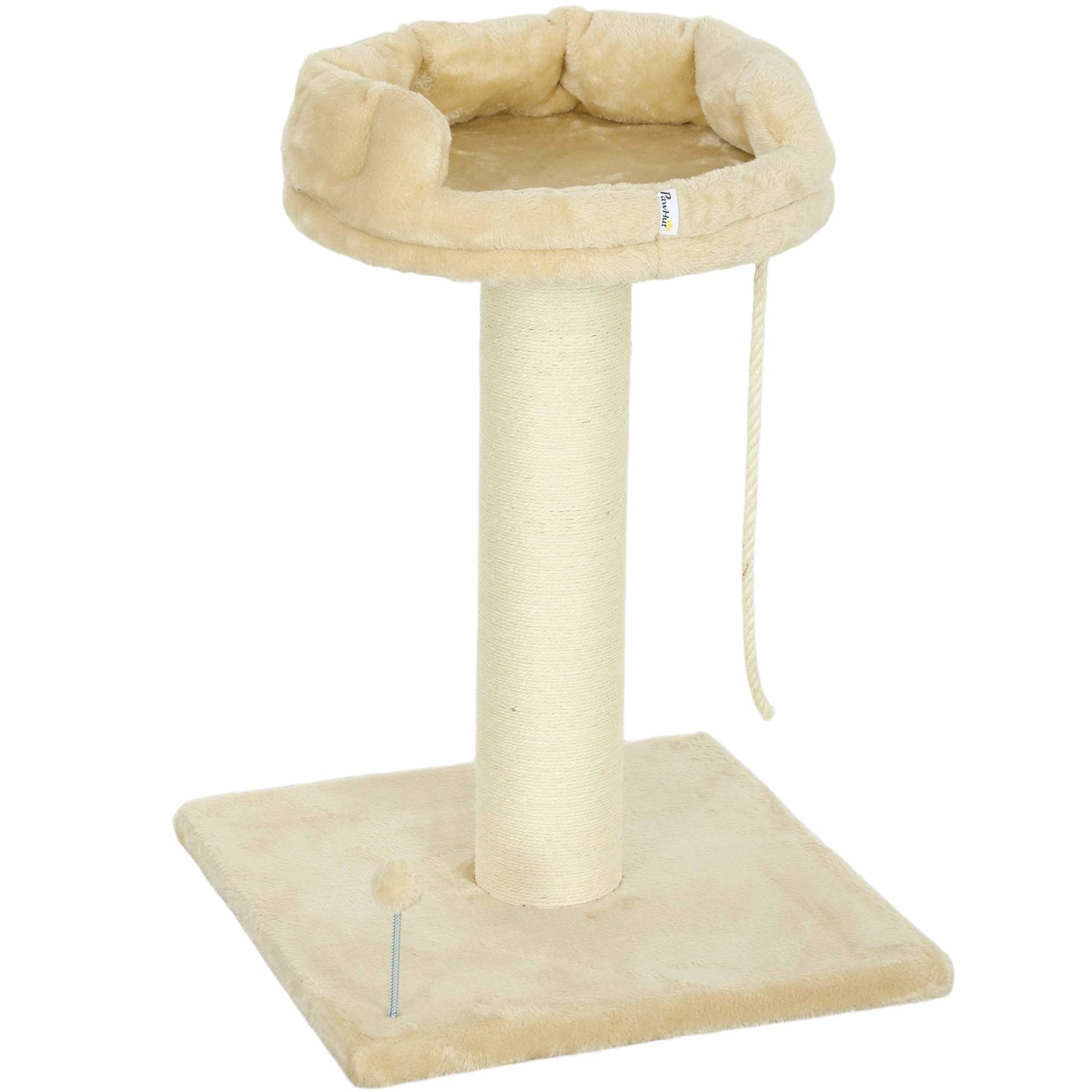Klotre med plysjseng og leker, 55 x 55 x 83 cm, beige