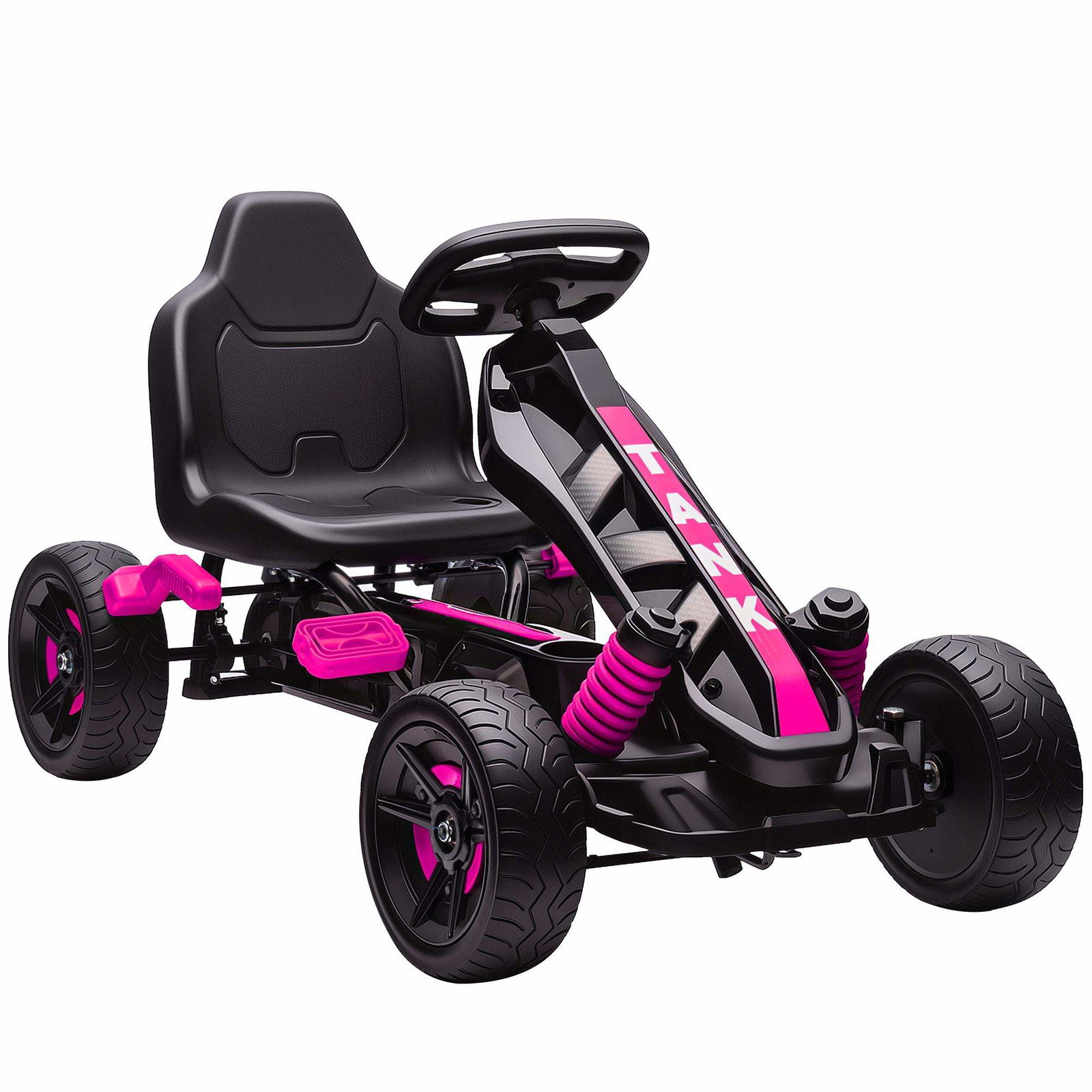 Barne-gokart med brems, rosa, 3–6 år