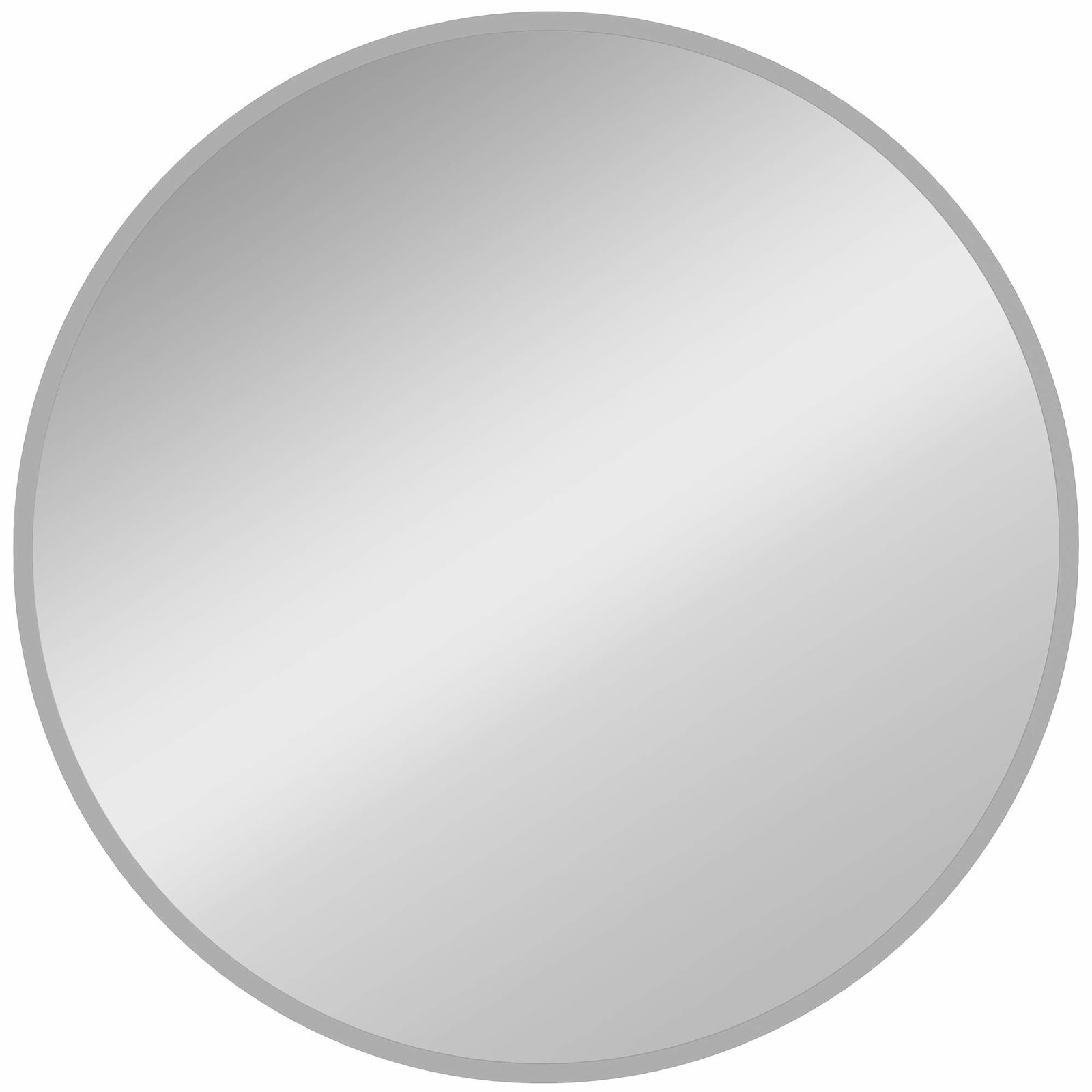 Rundt veggspeil, moderne design, 61 cm, sølv