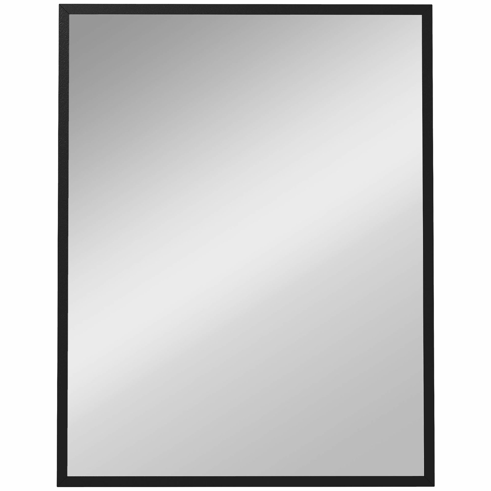 Rektangulært veggspeil, 70x90 cm, svart MDF-ramme