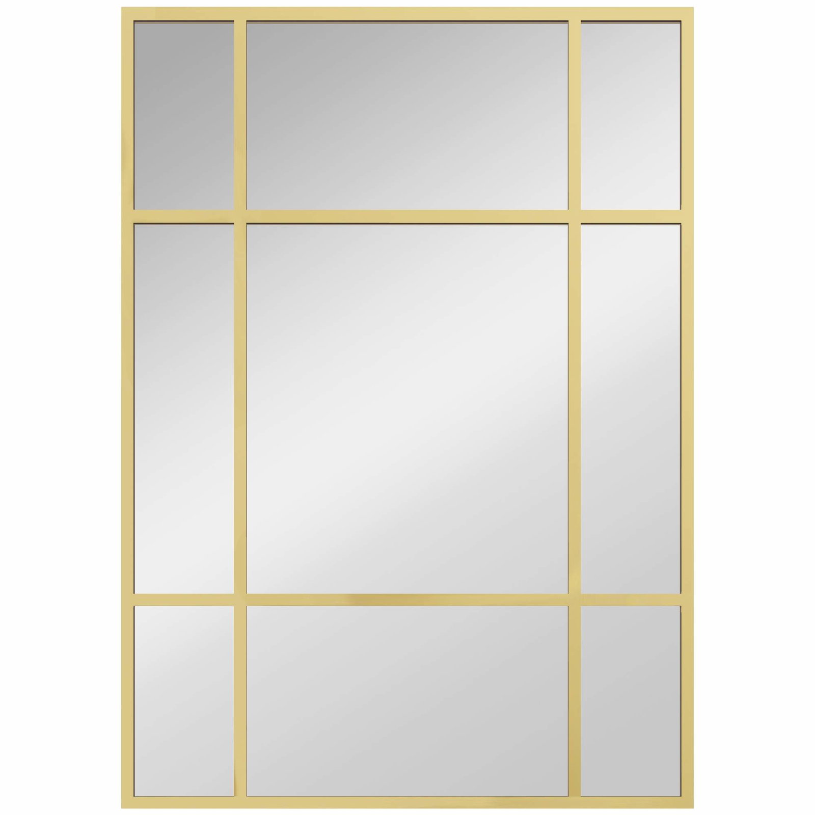 Gullfarget veggspeil – dekorativ metallramme, 50 x 70 cm