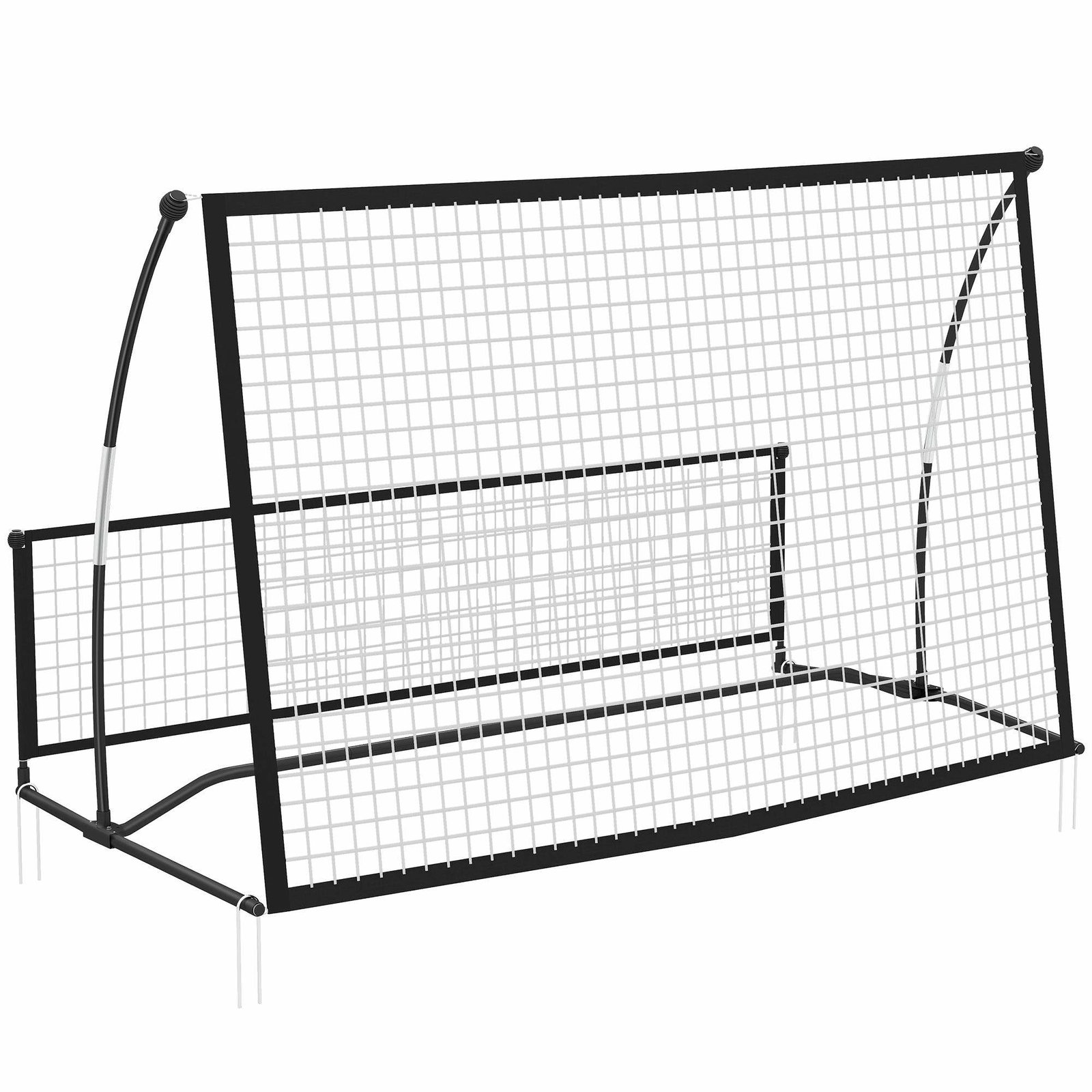 2-i-1 sammenleggbar fotballrebounder, svart, 200 x 94 cm