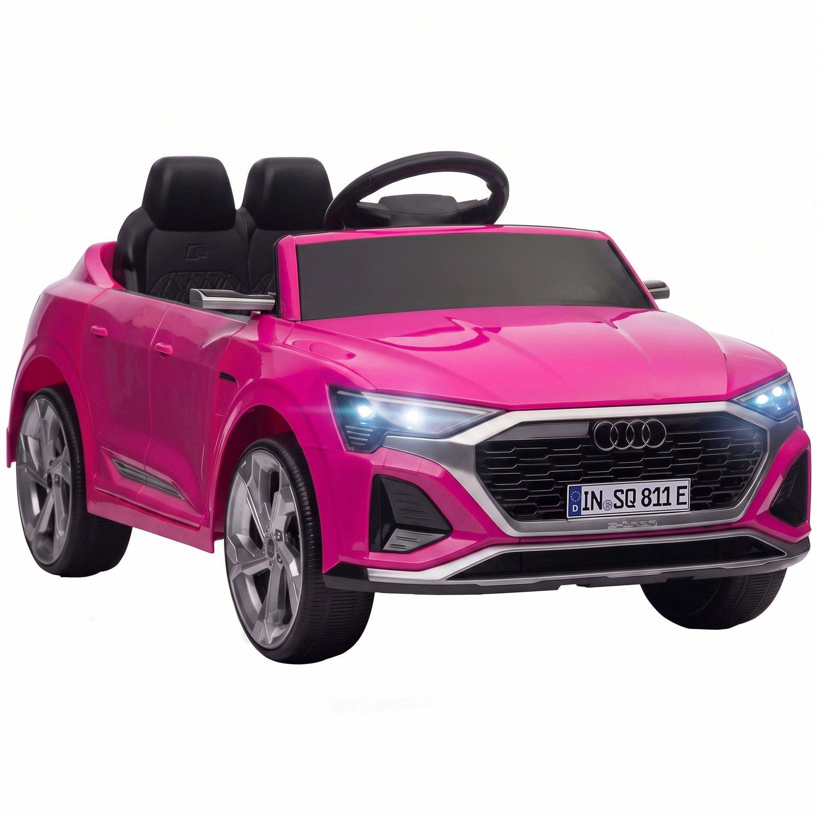 Elbil for barn 12V med fjernkontroll, rosa, Audi Design