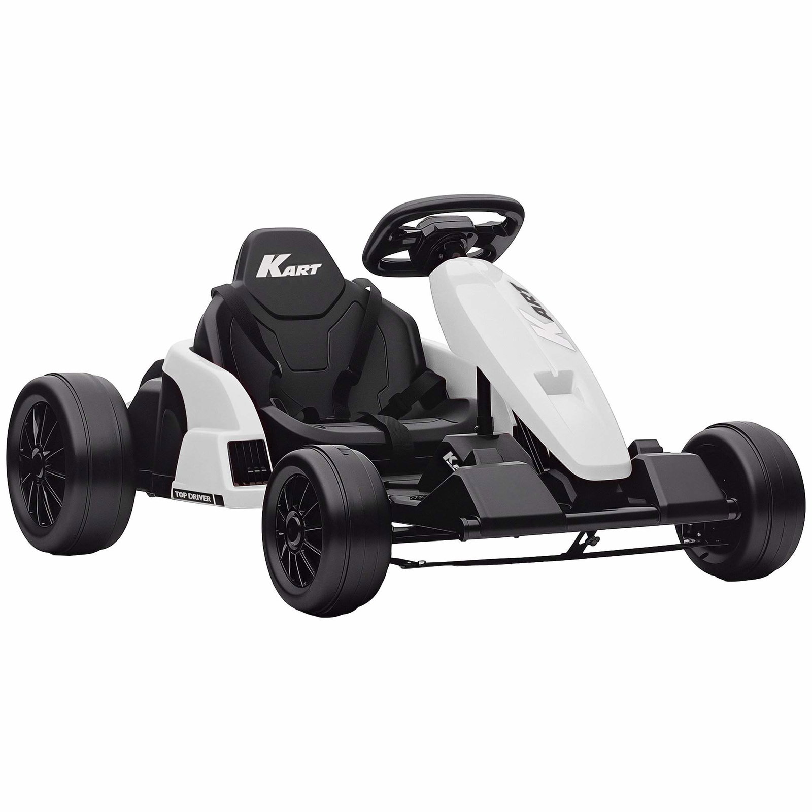 24V elektrisk gokart for barn med driftfunksjon – hvit