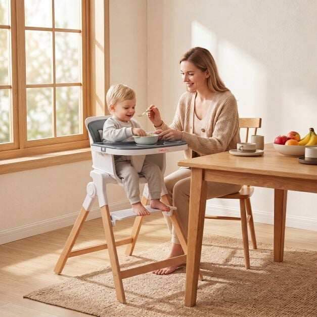 Konverterbar barnestol – justerbar, plassbesparende design