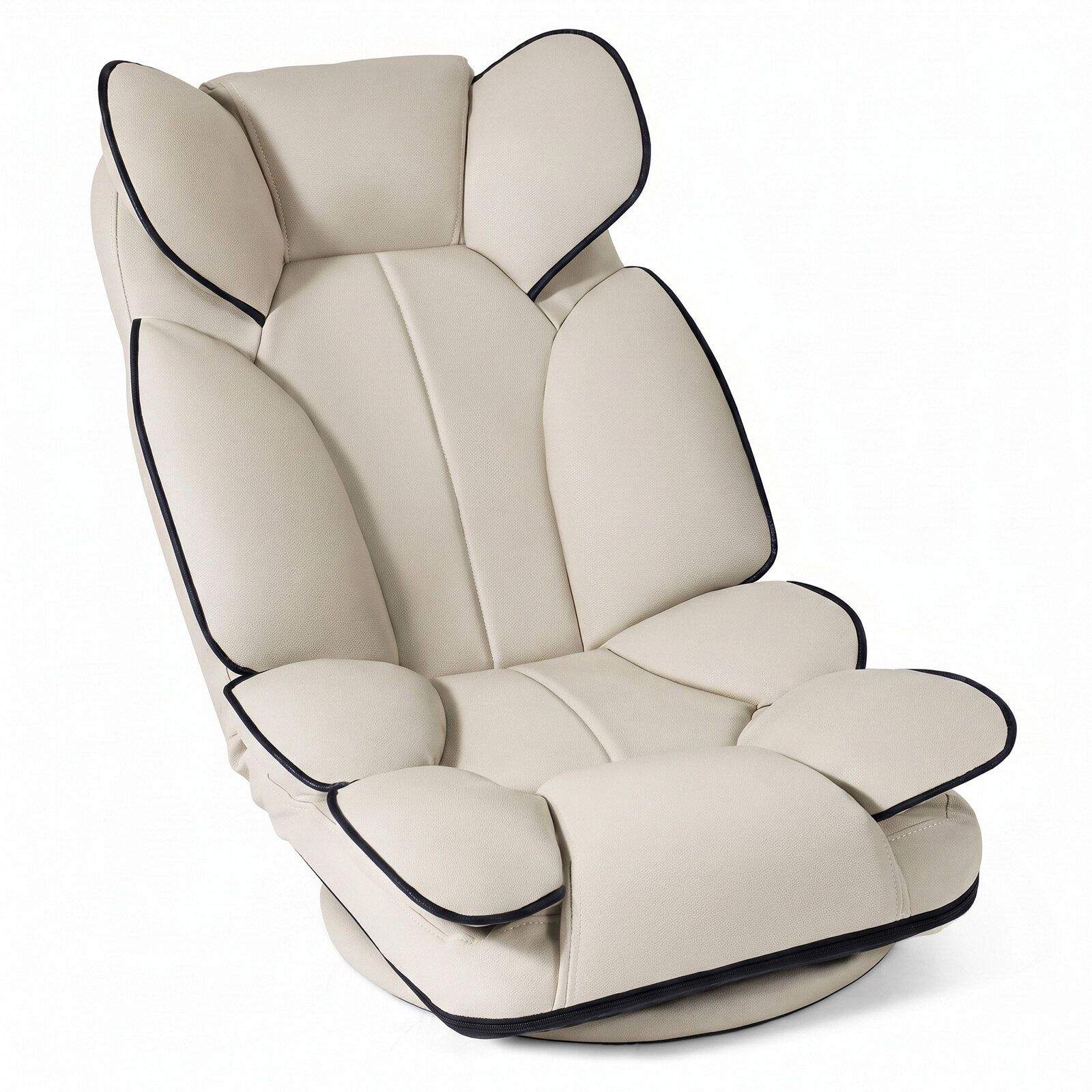 360° svingbar spillstol med justerbar ryggstøtte – beige