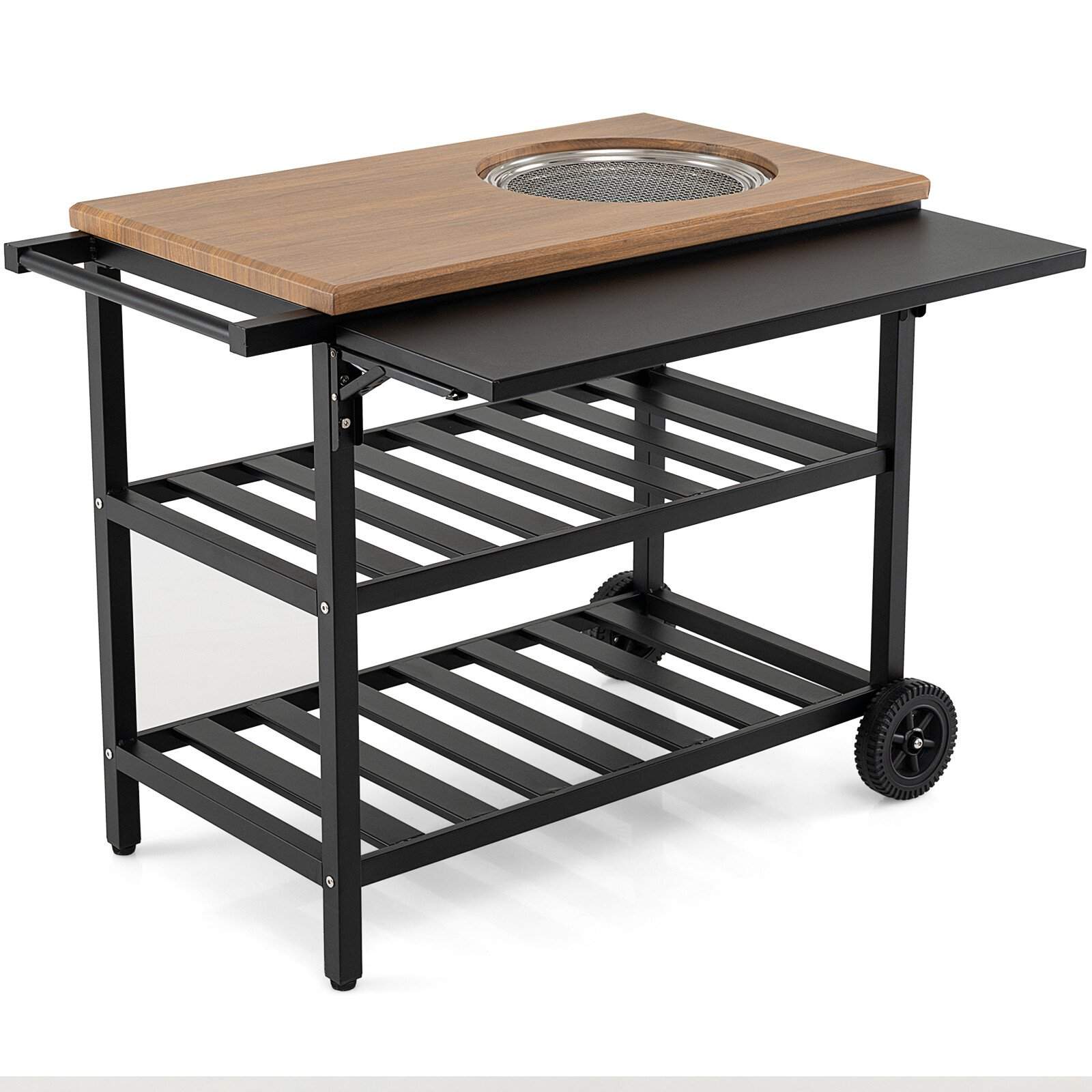 Utendørs spisevogn med grill – sammenleggbart sidepanel