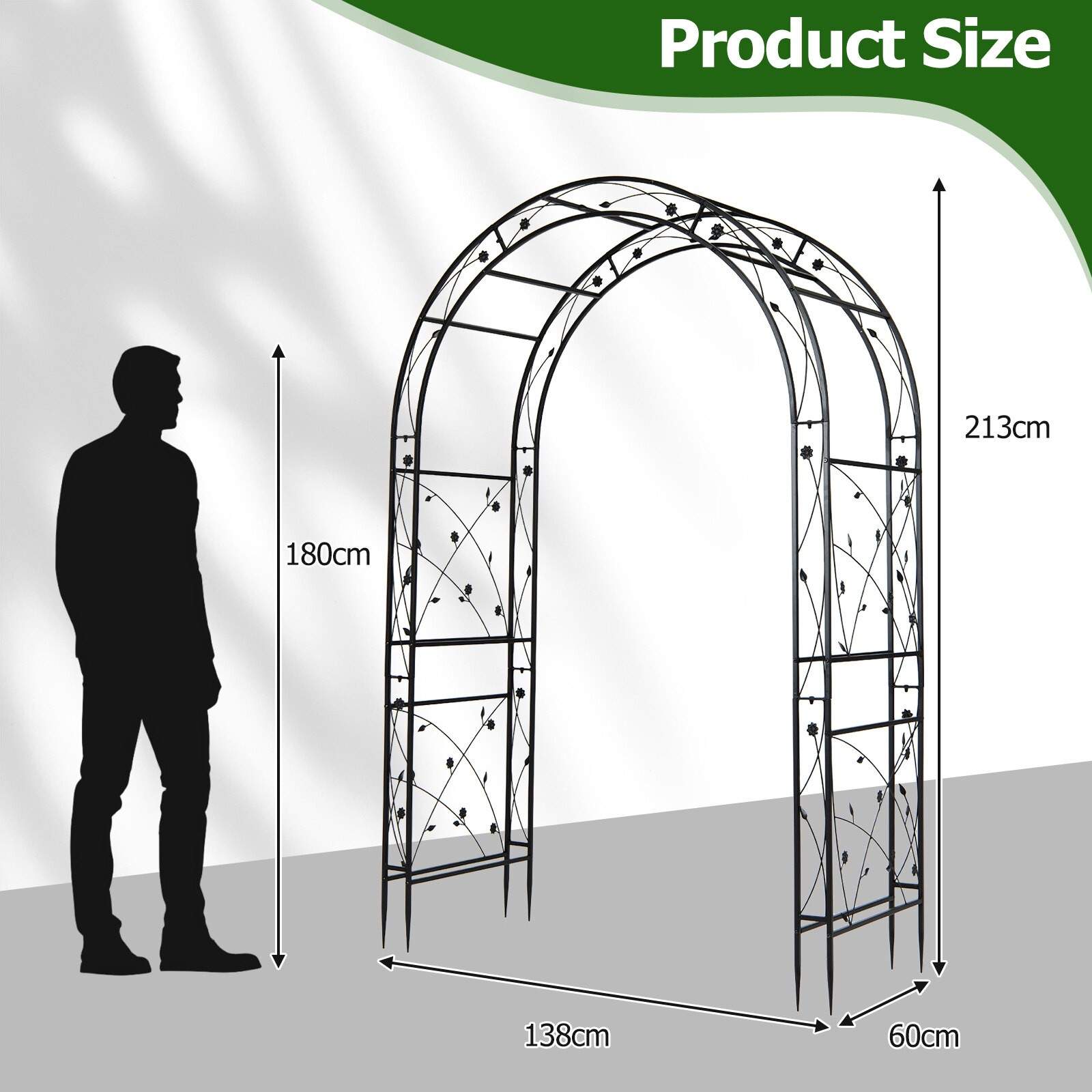 Kraftig metallhagepalier for klatreplanter