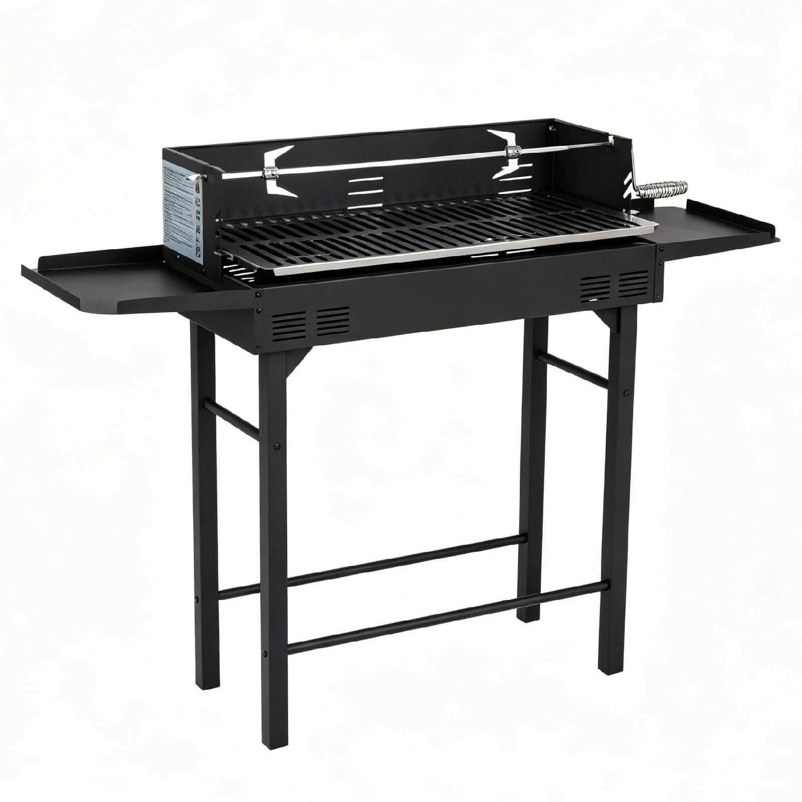 Kullgrillvogn med justerbar rist og rotisserie