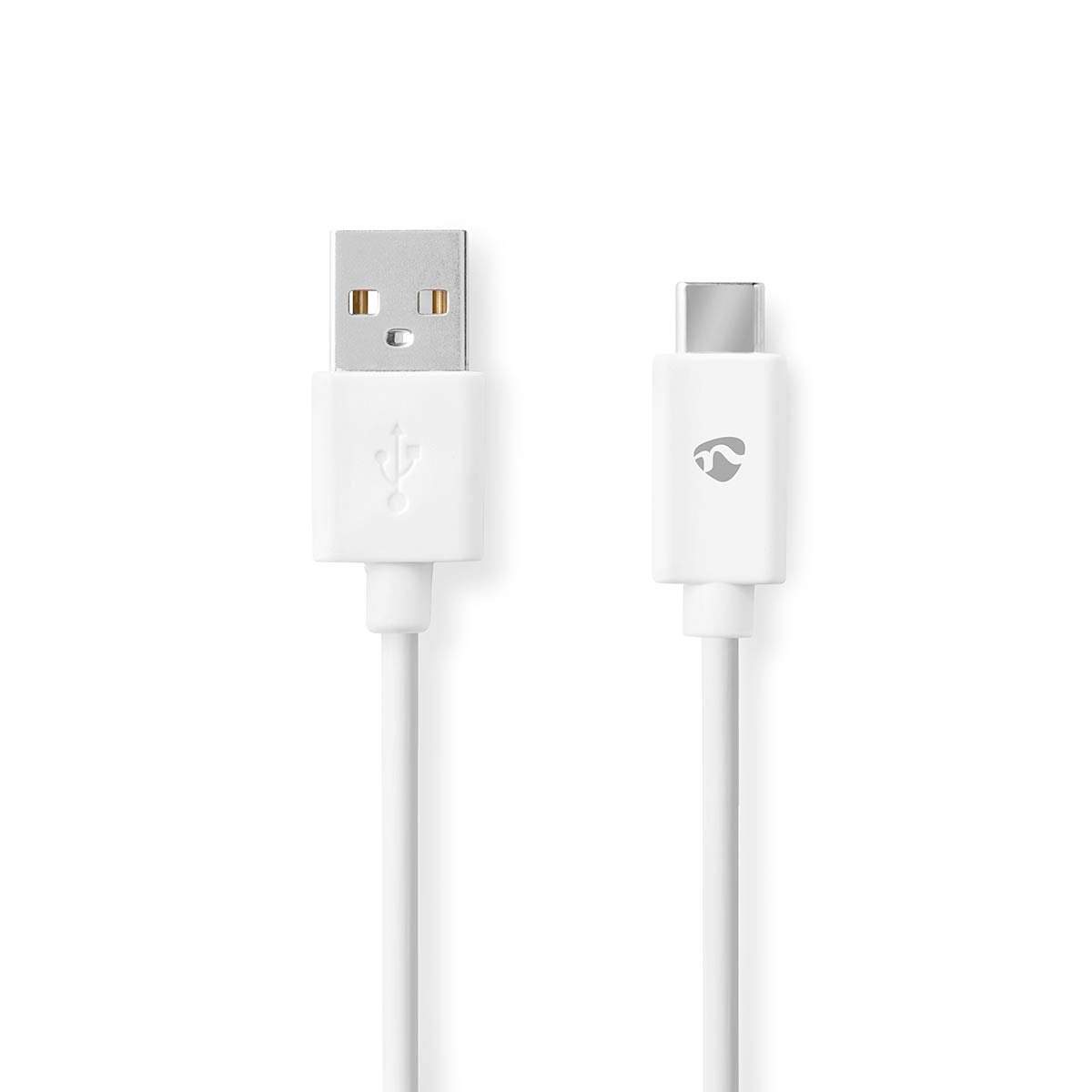 USB-C til USB-A-kabel 3.00 m for lading og synkronisering, 480 Mbps, hvit