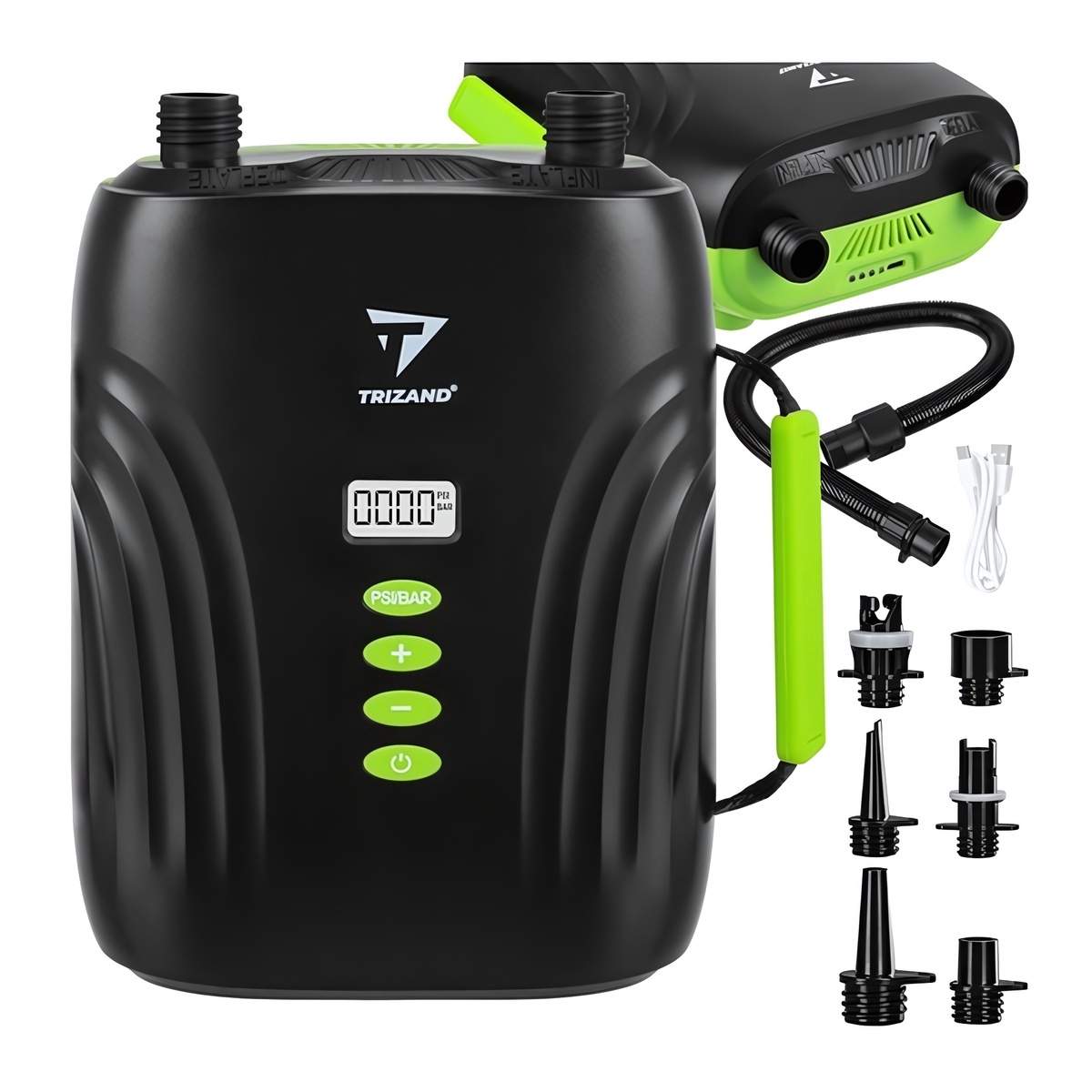 Elektrisk SUP-pumpe med automatisk avstengnings- og tømmingsfunksjon, 20 PSI