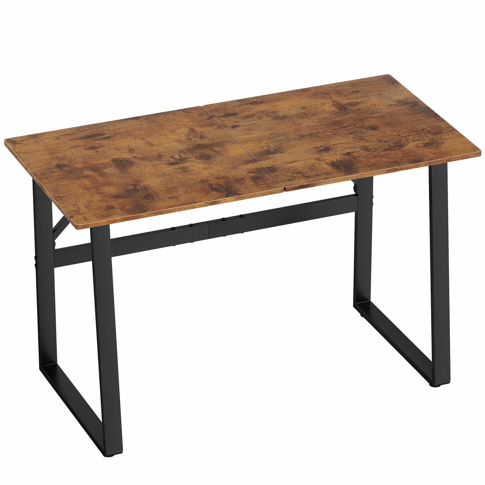 Industrielt hjemmekontorskrivebord 120 x 60 cm med stålramme, rustikk brun