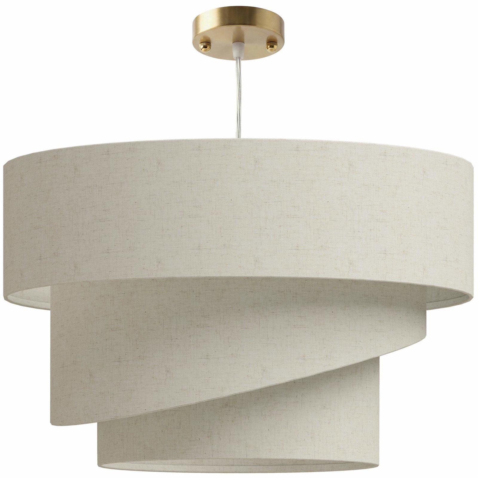 Taklampe med nivåer og 3 stoffskjermer, justerbar høyde, beige