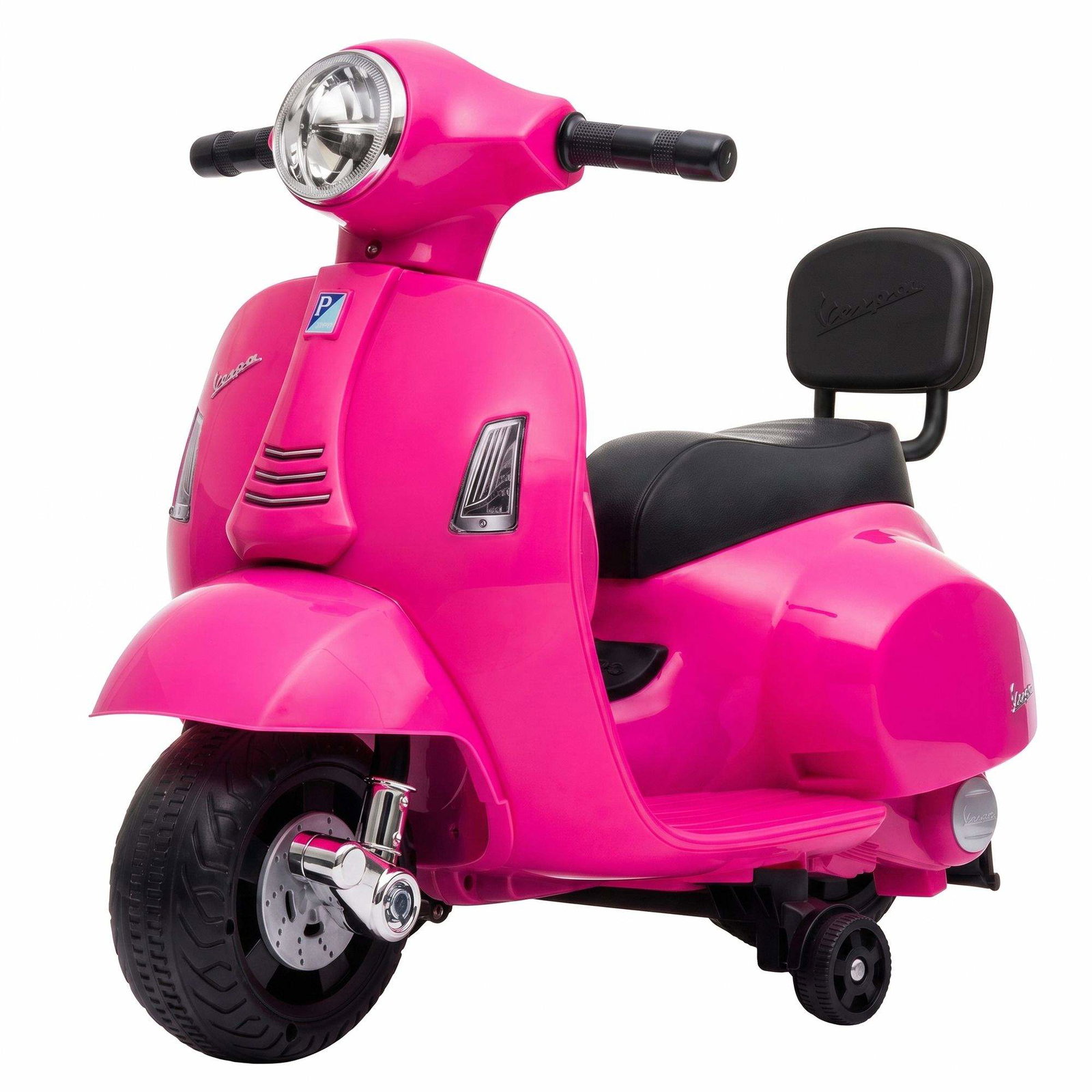 Rosa elektrisk motorsykkel for småbarn 18–36 måneder, frontlykt, horn