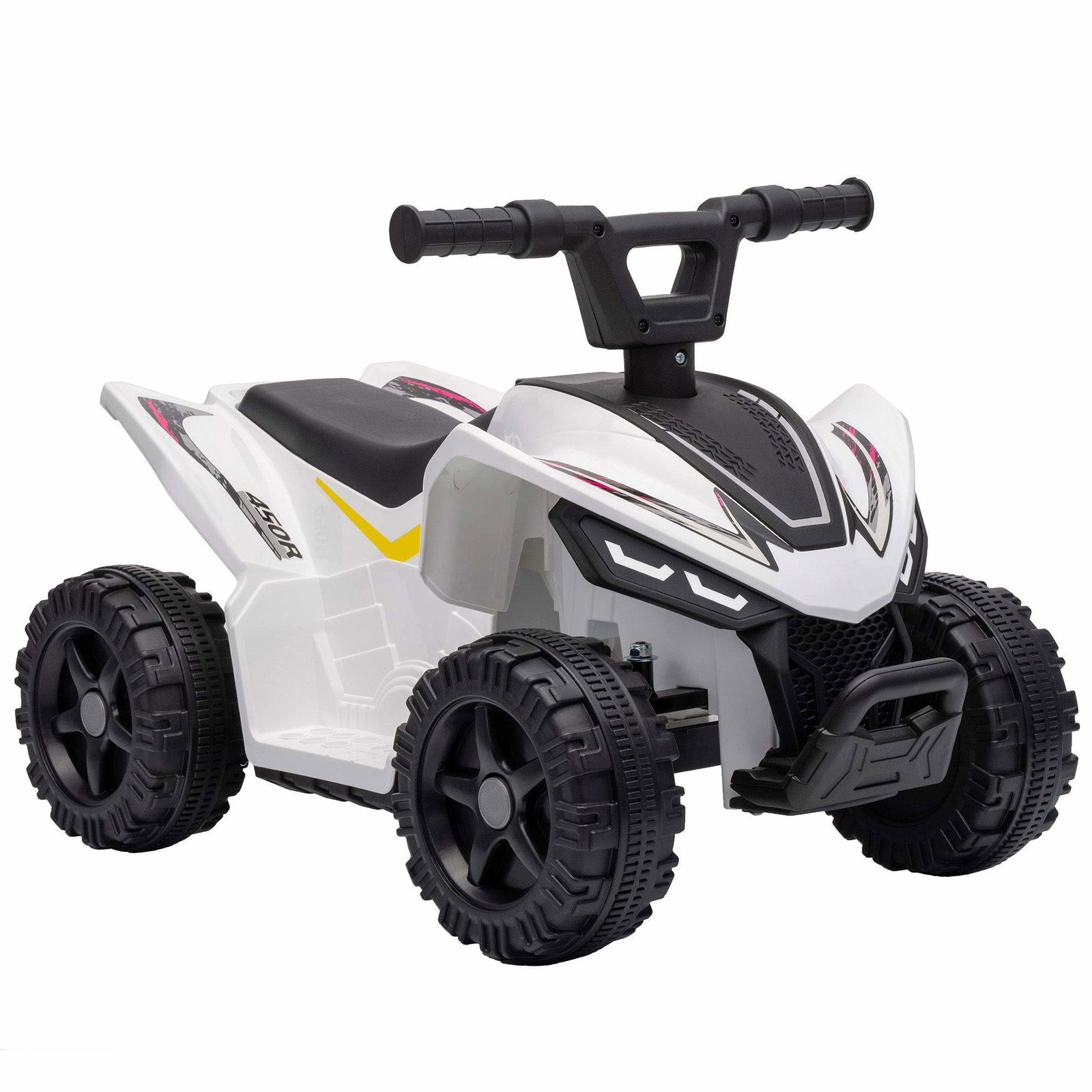Elektrisk ATV for barn med trykknappkontroll på styret, 18–48 måneder, hvit