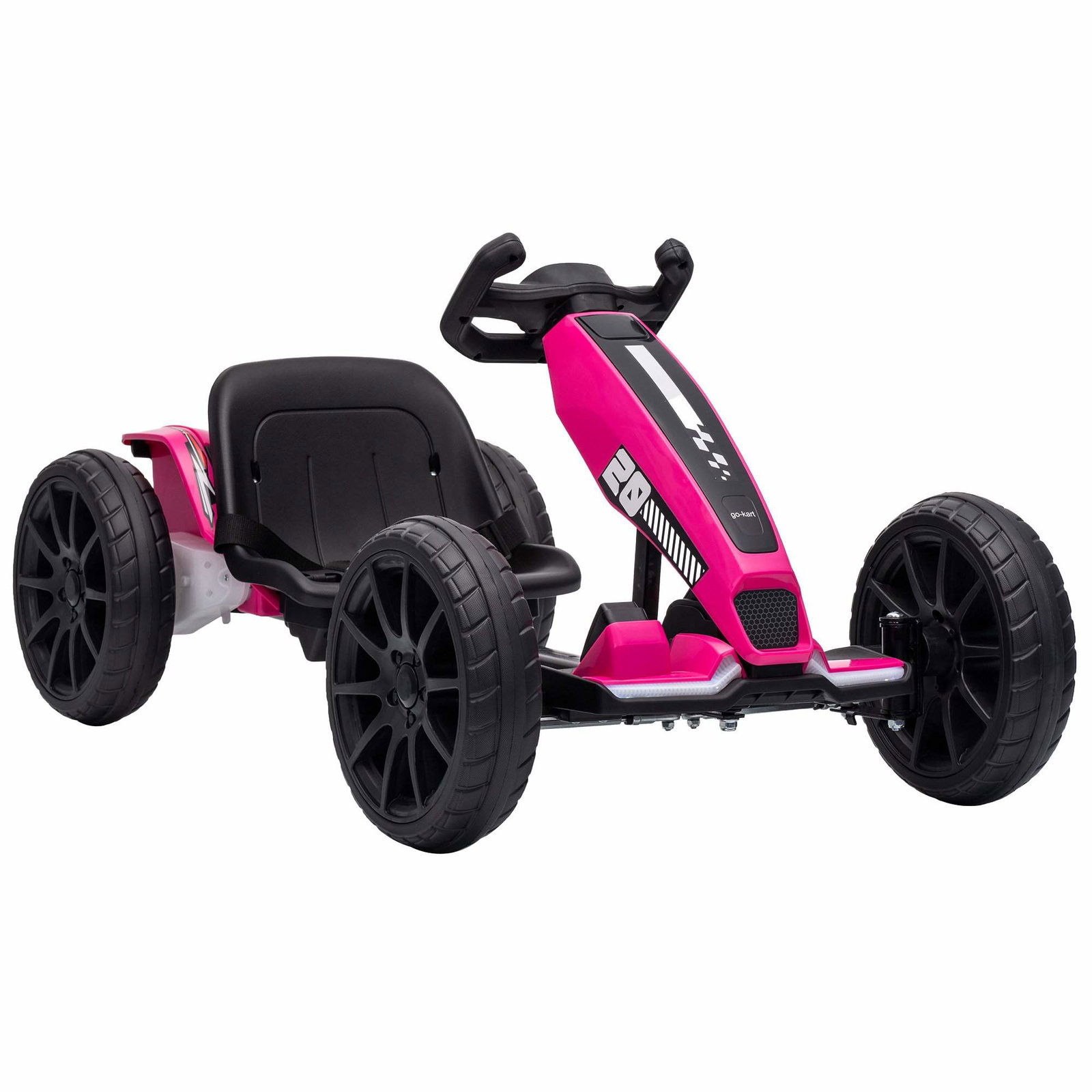 Elektrisk gokart for barn med 4-veis justerbart sete, rosa, 25 cm EVA-hjul