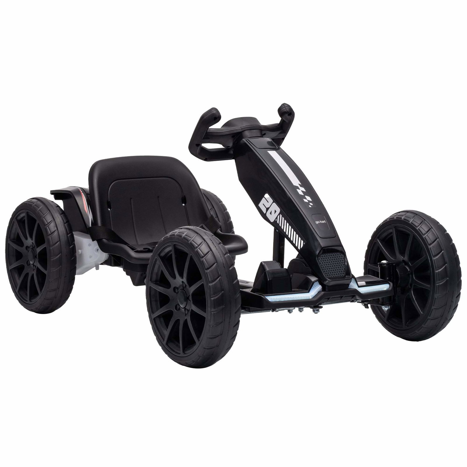 Elektrisk gokart for barn med 4-veis justerbart sete, svart, 25 cm EVA-hjul