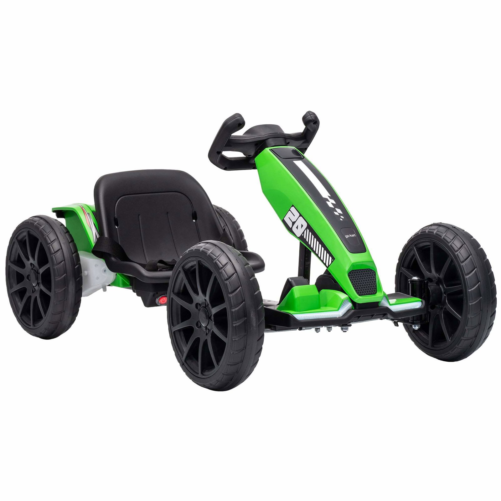 Elektrisk gokart for barn med 4-veis justerbart sete, grønn, 25 cm EVA-hjul