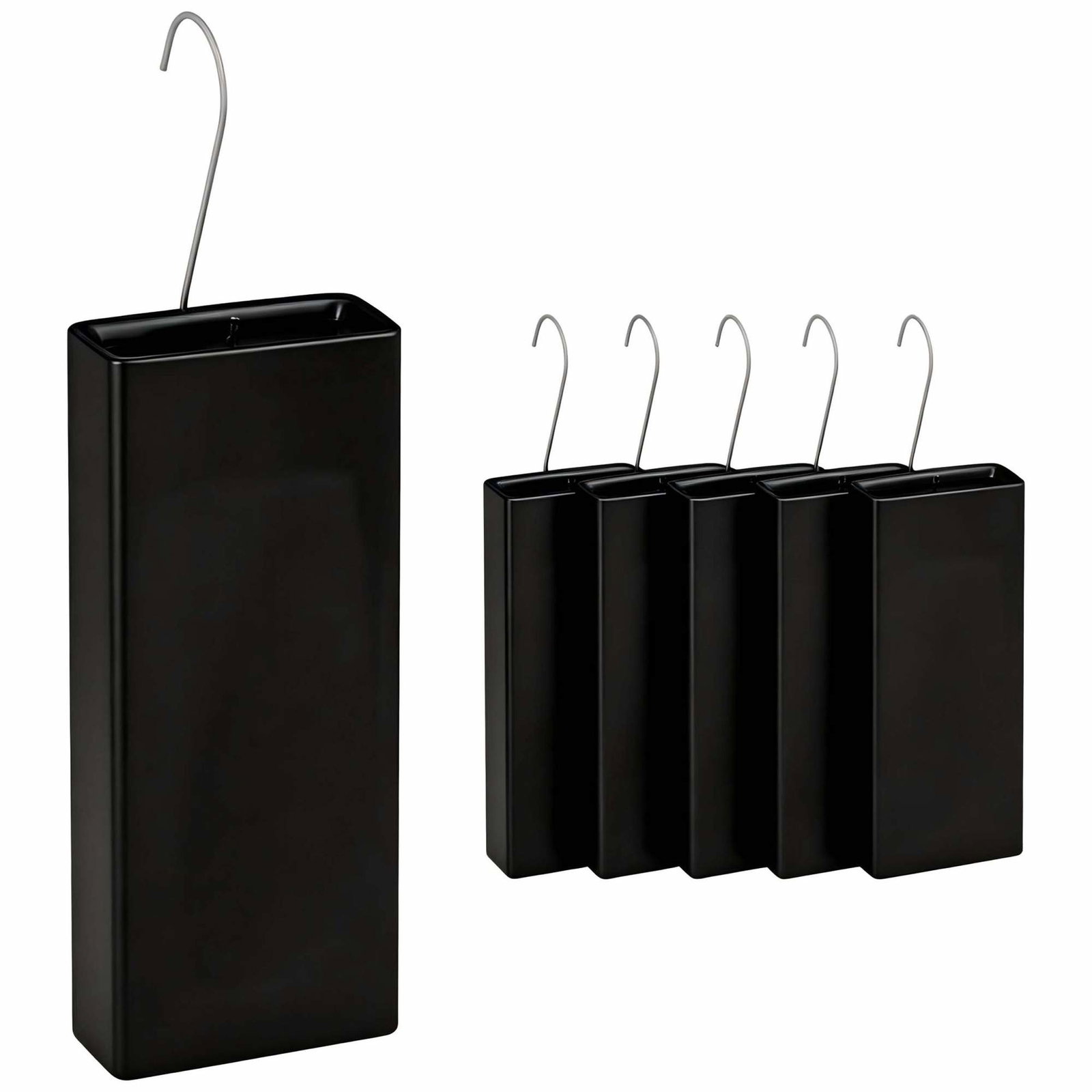 Radiator-luftfuktere, sett med 6 deler, keramiske vannbeholdere, svart