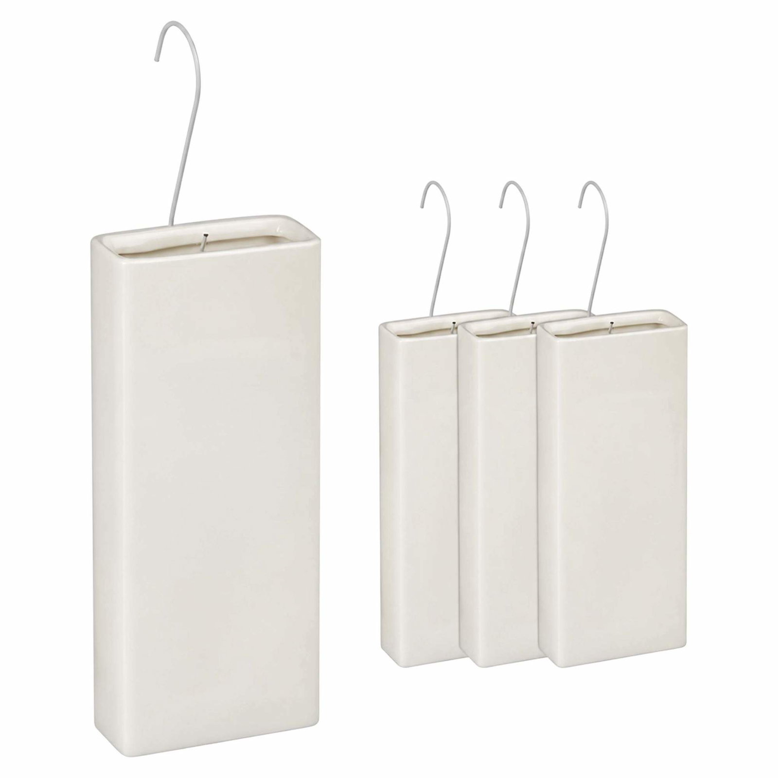 Radiatorfuktersett med 4 deler i kremfarget keramikk, 400 ml per stk