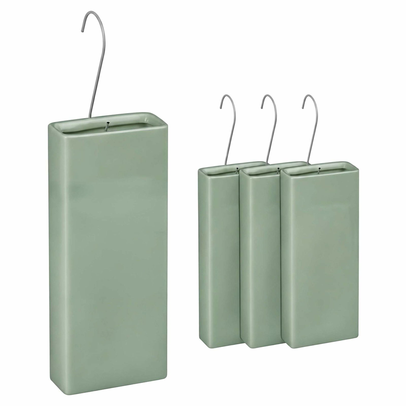 Radiatorfuktersett med 4 deler i salviegrønn keramikk, 400 ml per stk