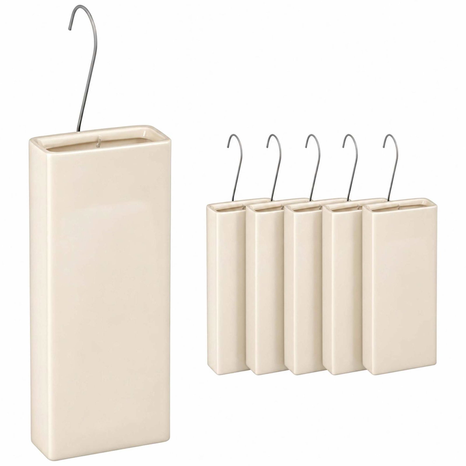 Radiator-luftfuktere, sett med 6 deler, keramiske vannbeholdere, kremfarget