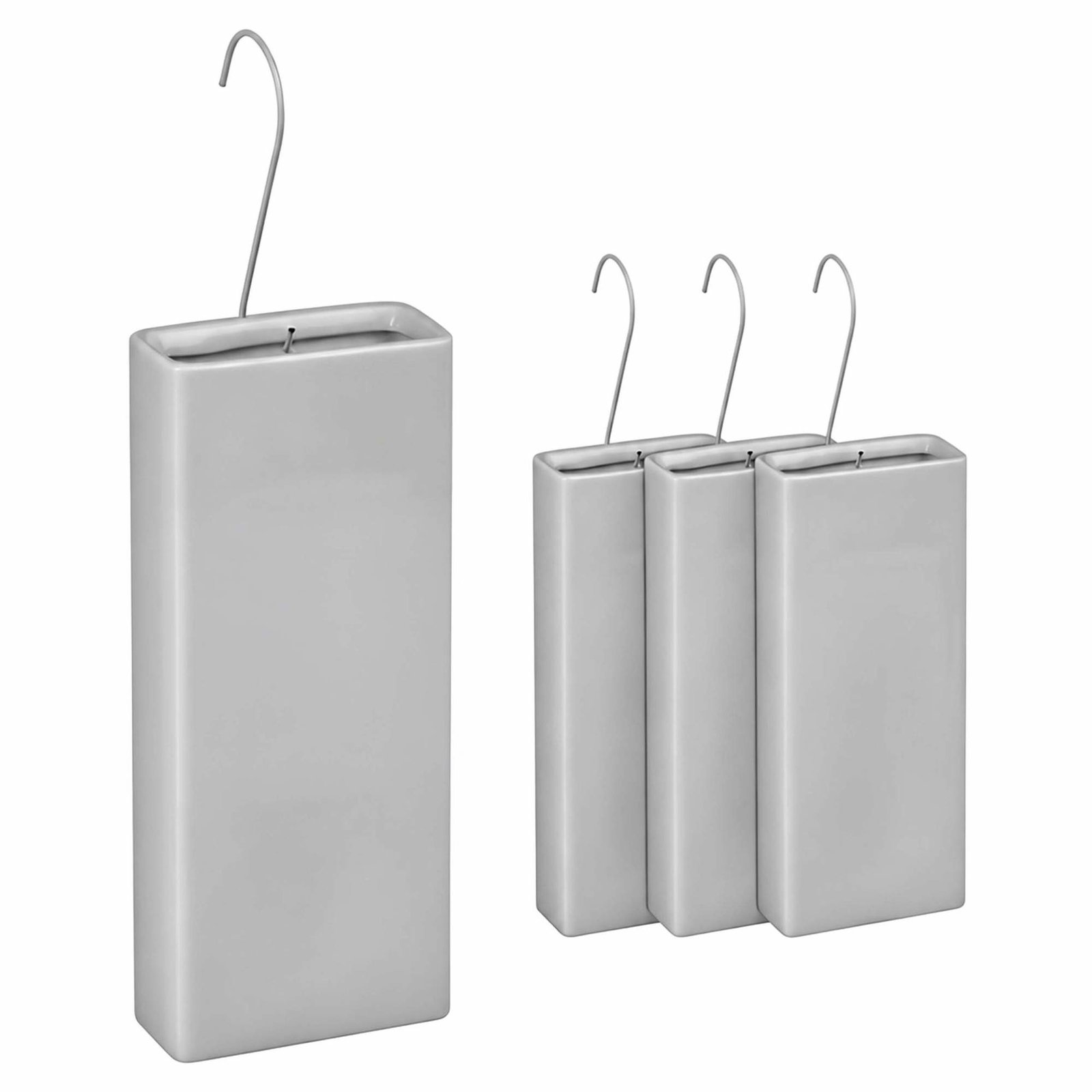 Radiatorfuktersett med 4 deler i grå keramikk, 400 ml per stk