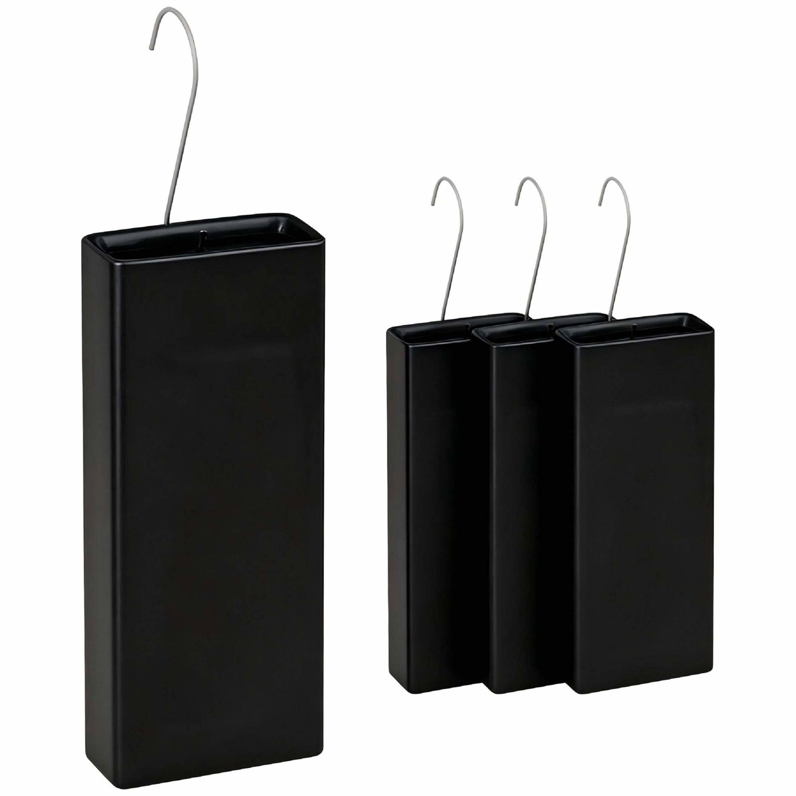 Radiatorfuktersett med 4 deler i svart keramikk, 400 ml per stk