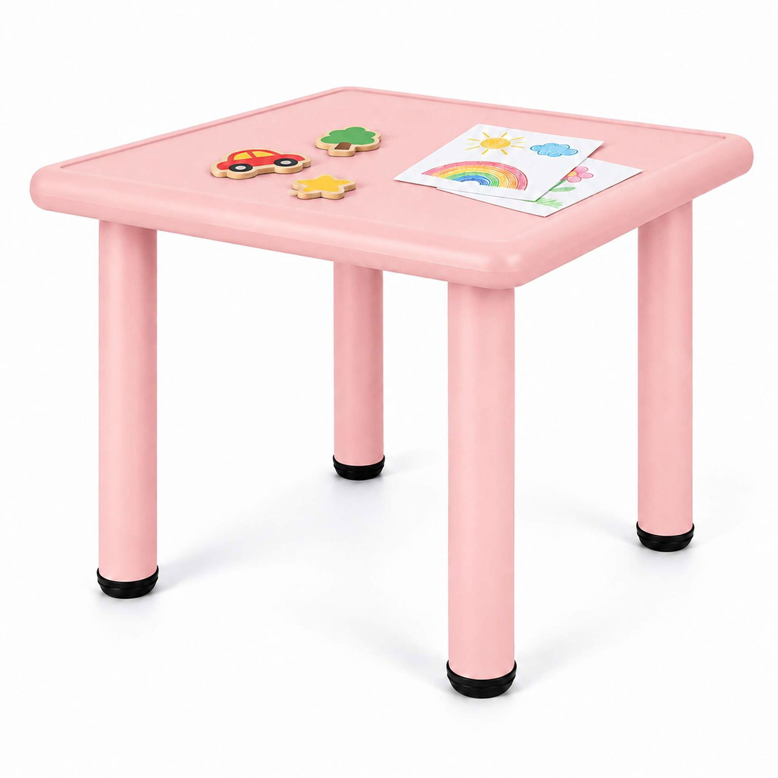 Leke- og hobbybord for barn med avrundede kanter, rosa
