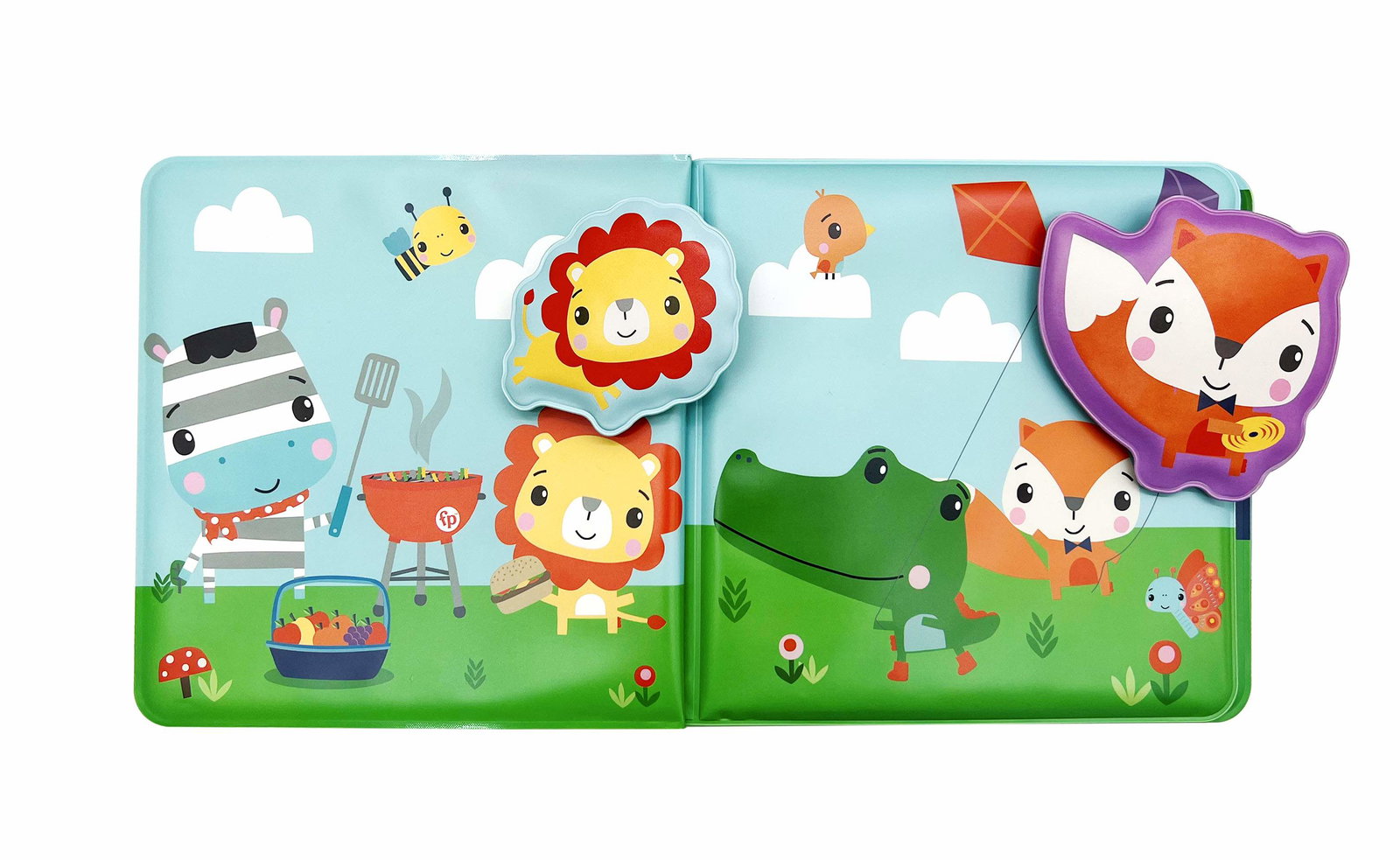 Fisher-Price myk badebok 20 x 20 cm med dyrefigurer, fra 1 år