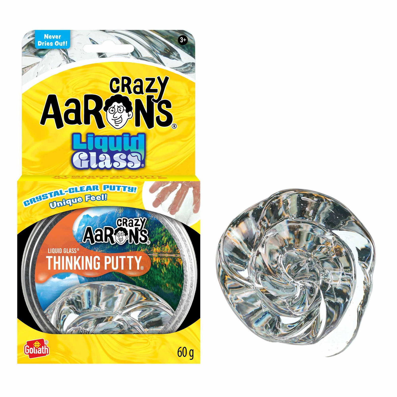 Stretchy Thinking Putty flytende glass fra Crazy Aaron's, 9 cm boks, 60 g