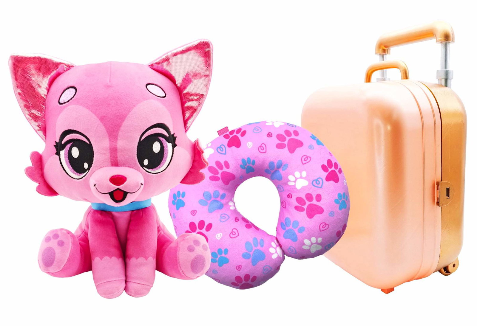 Lovable Luggables Rosie barnekoffert, plysj, nakkepute, pass