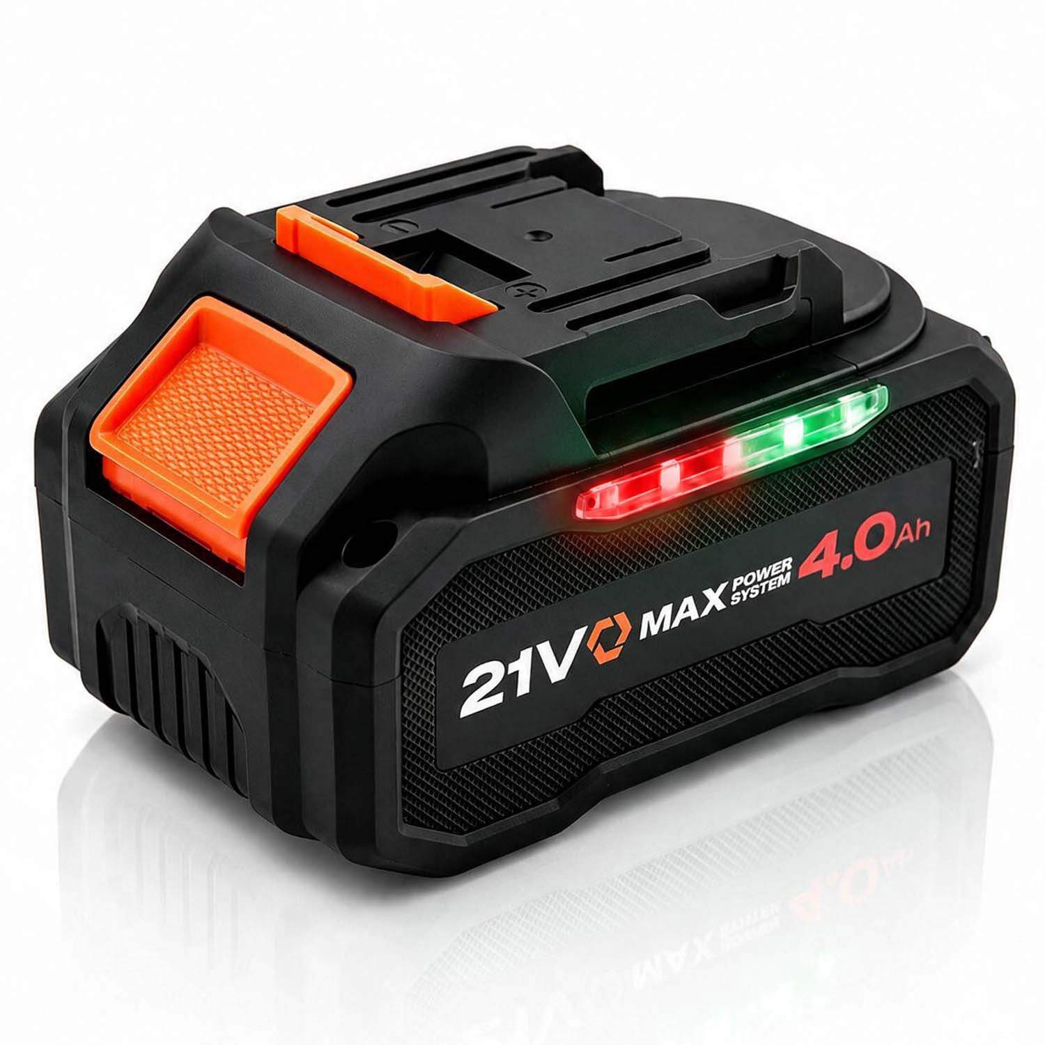 Erstatningsbatteri 21 V 4000 mAh for trådløse verktøy, 10 celler, LED-måler