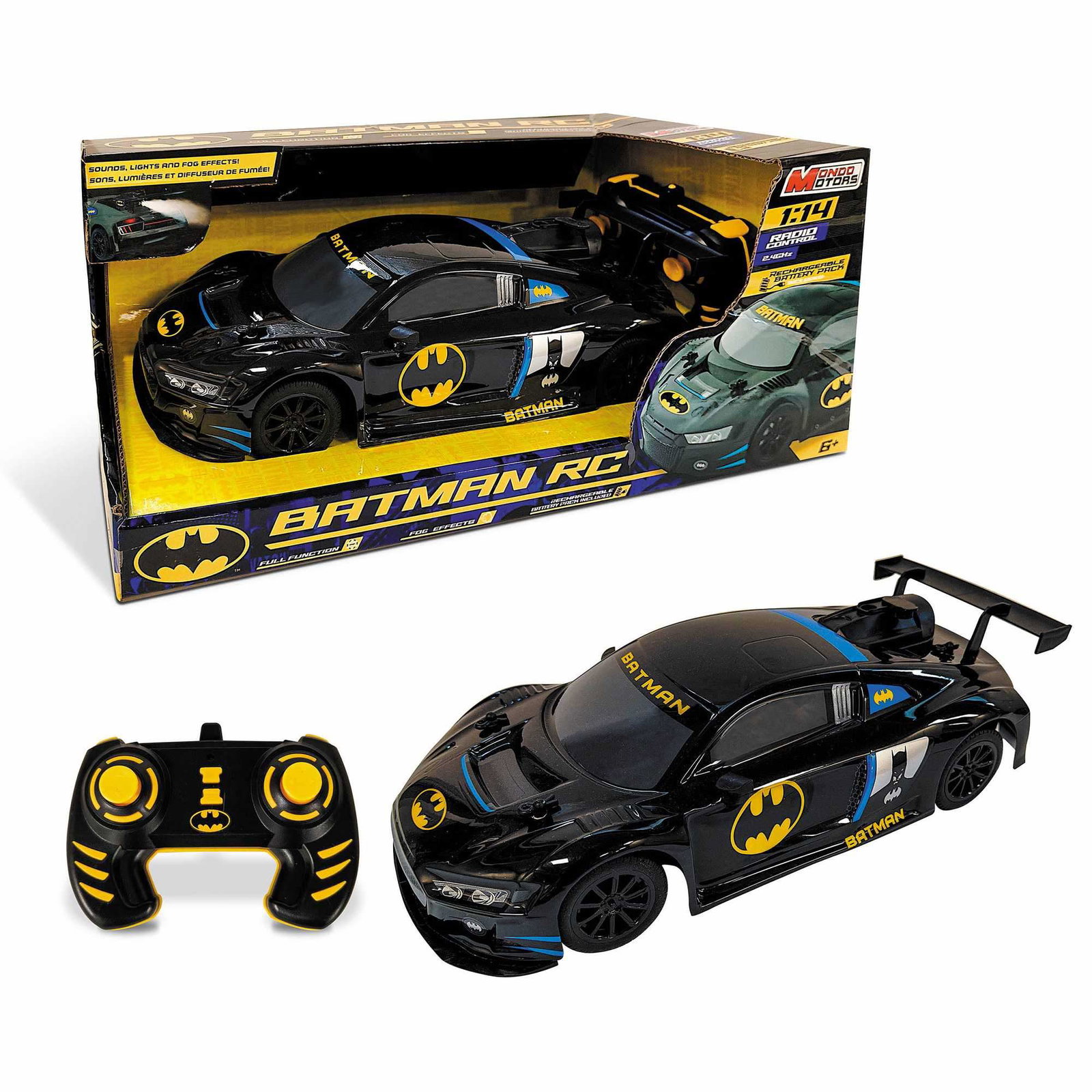 Batman Shadow Smoke Racer fjernstyrt bil 1:14, 40 cm, oppladbar