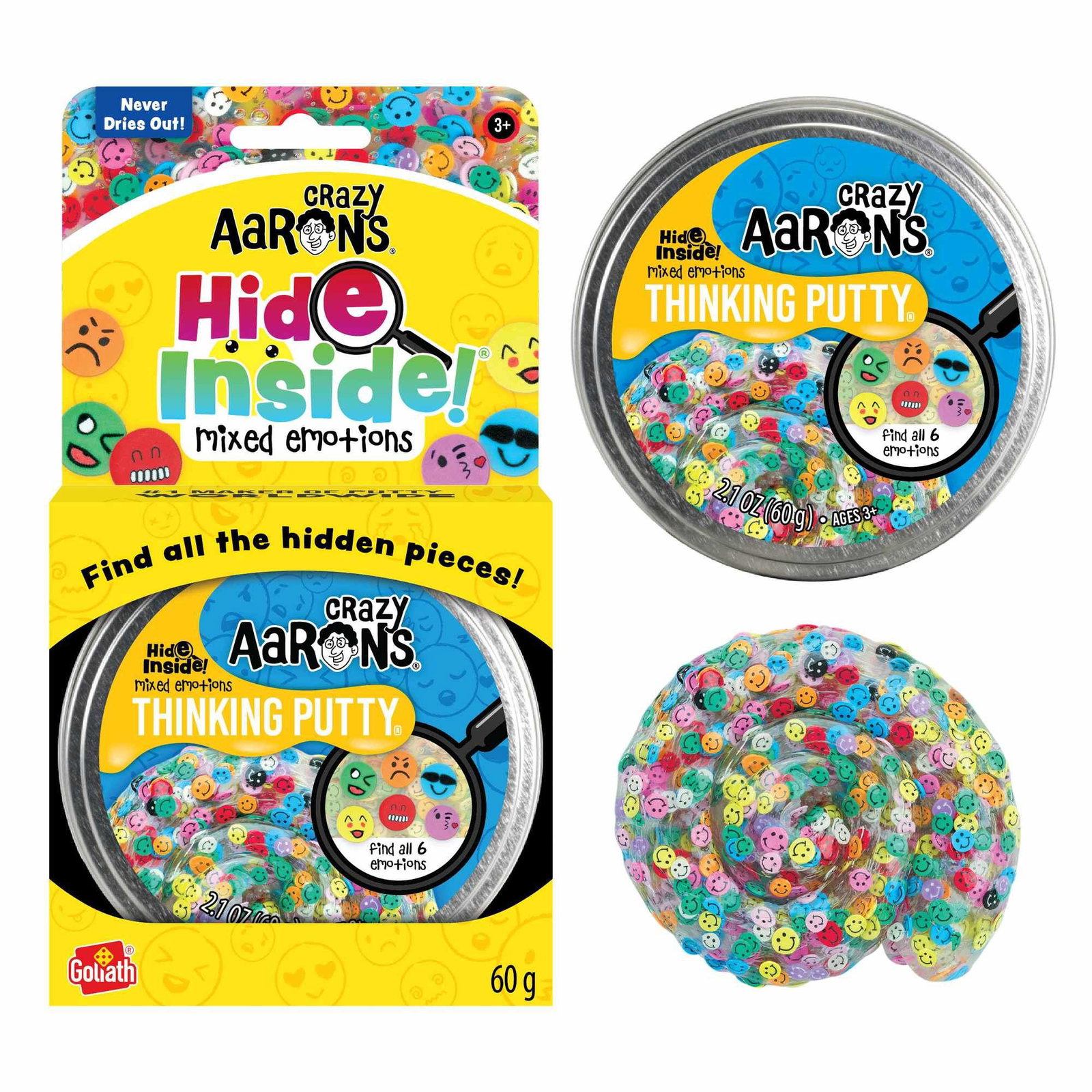 Stretchy Thinking Putty Mixed Emotions fra Crazy Aaron's, 9 cm boks, 60 g