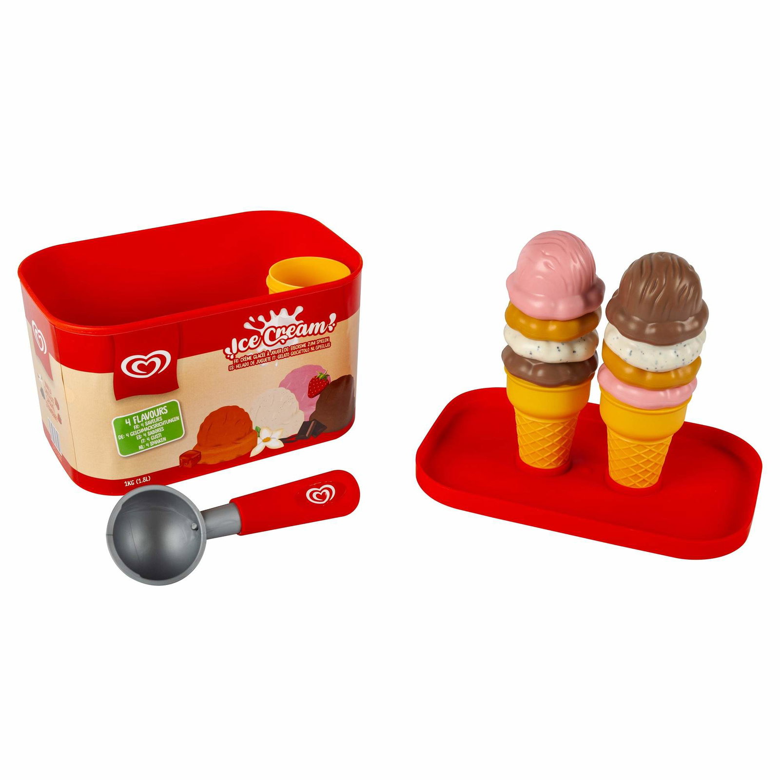 Casdon Play iskremskjesett med bøtte og vaffelkopper, fra 2 år