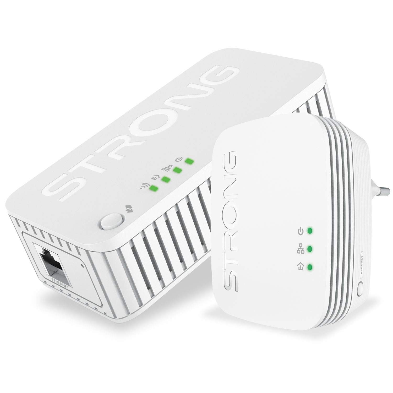 Sterkt Powerline Wi-Fi 1000-sett Mini med 2 adaptere, 300 m rekkevidde