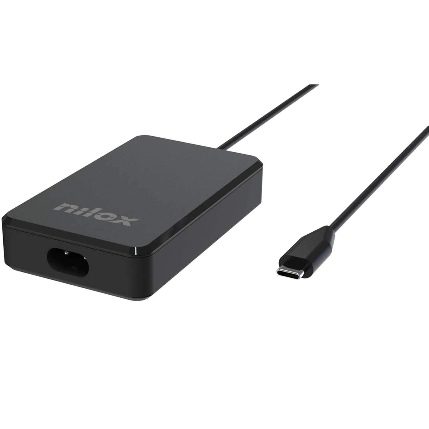 Nilox USB-C laptoplader 100W med GaN-teknologi, ultratynn, 5–20V