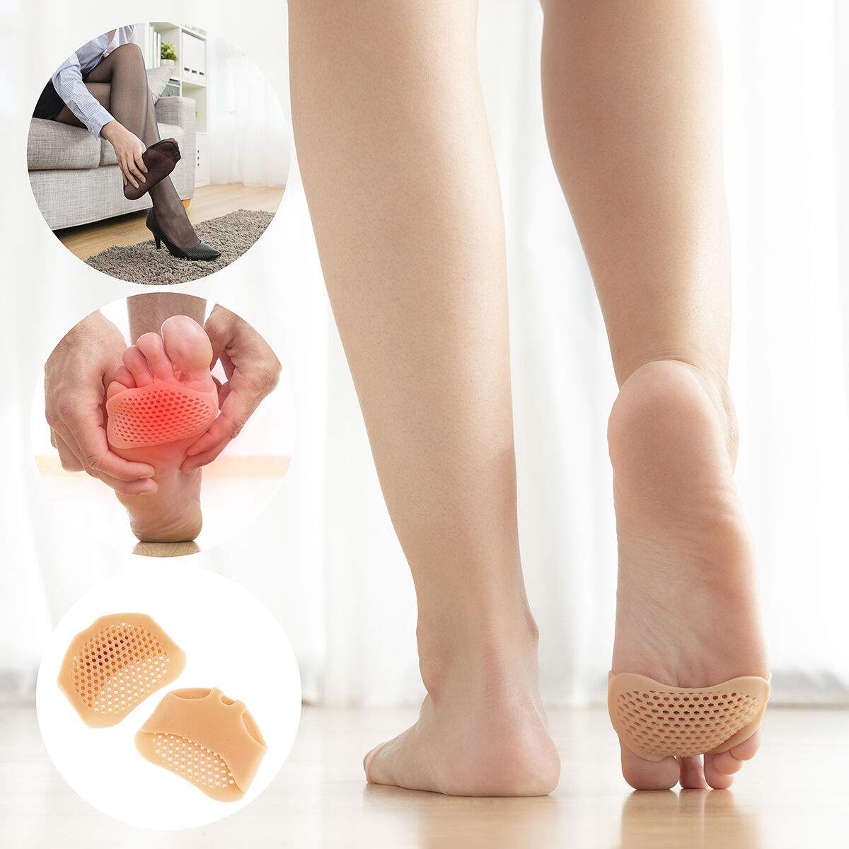 InnovaGoods Metatarsalputer og Hallux valgus-korrigeringssett, silikongel