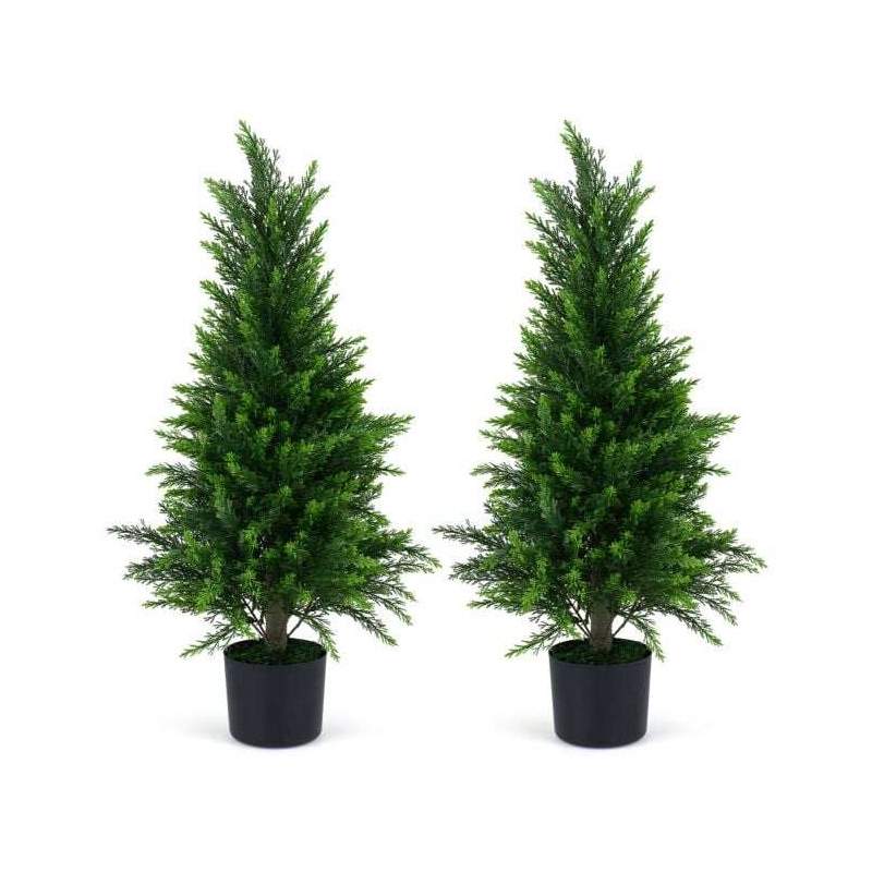 Kunstig sedertre, par, 90 cm, for balkong og inngang, vanntett PE