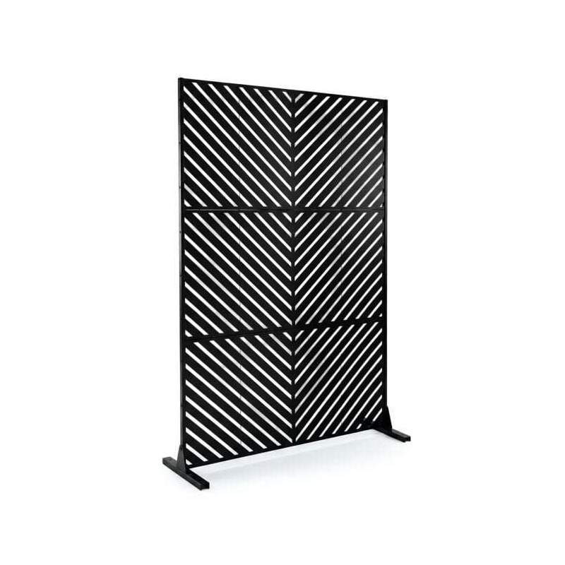Galvanisert stålskjerm for terrasse og hage, 183 cm, svart