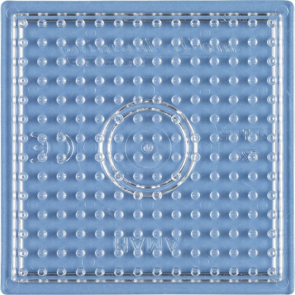 Hama Midi Perleplate Liten Firkantet med 196 Perleknagger, Gjennomsiktig