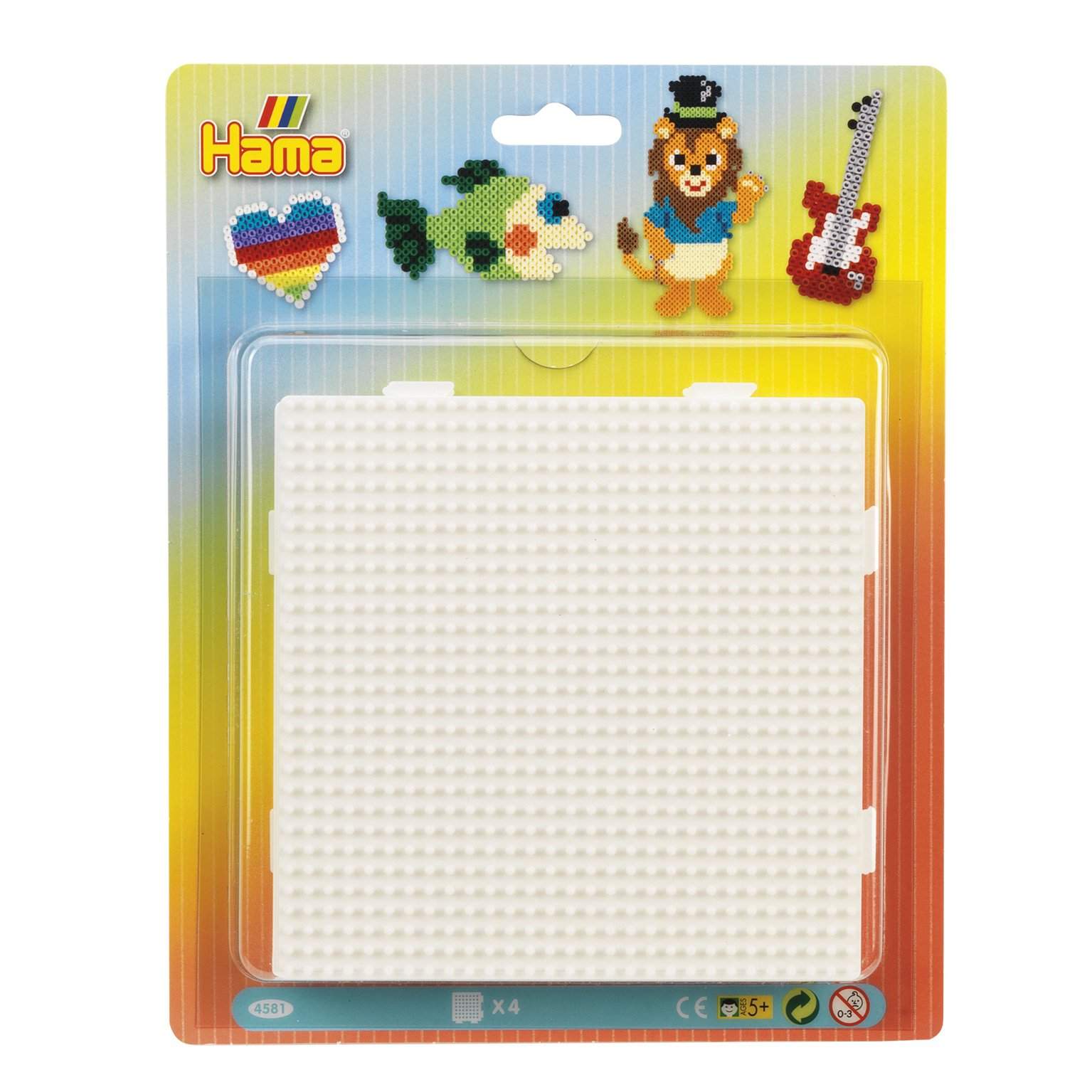Hama Store Firkantede Midi Perleplater, Pakke med 4, Monterbare