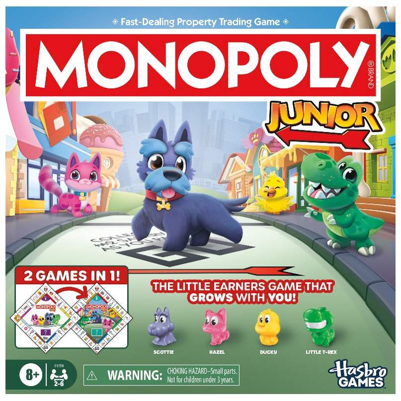 Monopol Junior 2-i-1 brettspill for barn, svensk/finsk