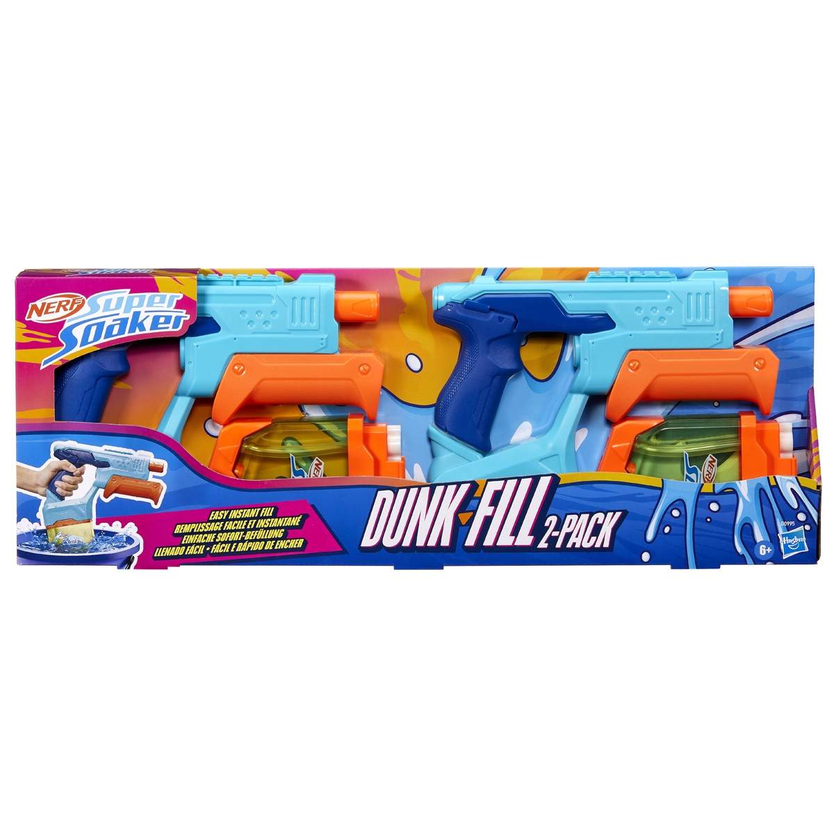 Nerf Super Soaker Dunk Fill Twin vannblåsere, 2 x 300 ml