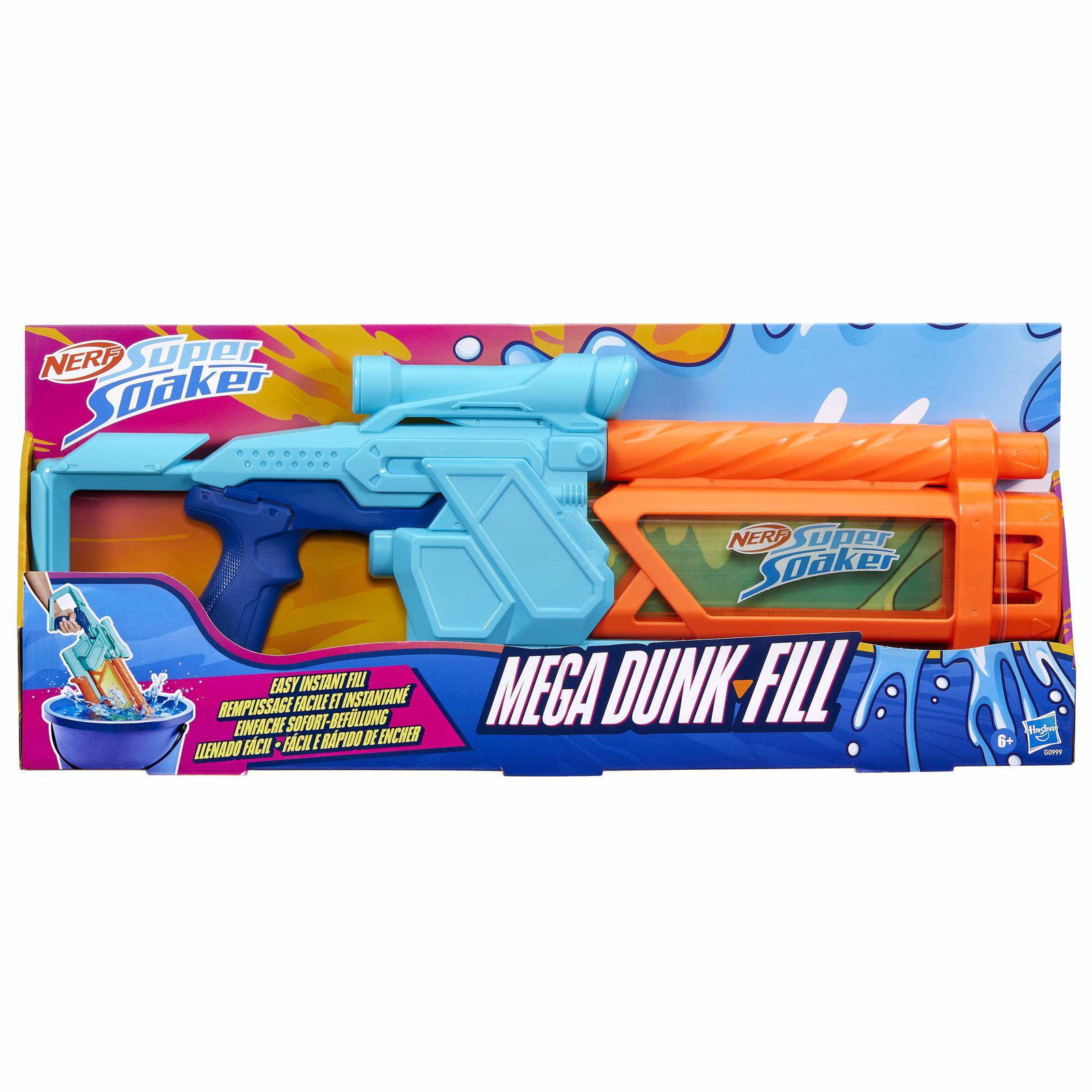 Nerf Super Soaker Mega Dunk Fill vannblåser, 1005 ml, kikkertsikte