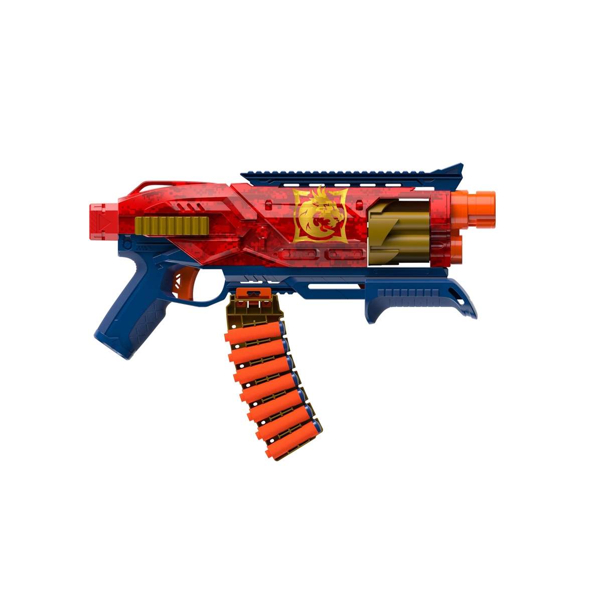 Nerf LoadOut Shadowspeed Recon Pump-Action Blaster, sylinder med 6 piler