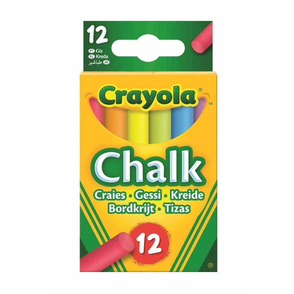 Crayola støvbestandig farget kritt til tavler, 12 stk