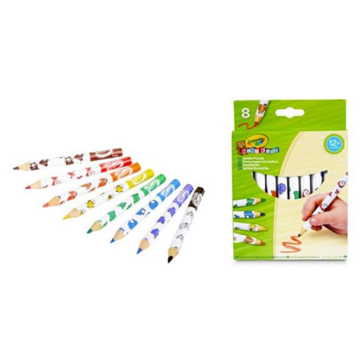 Crayola Mini Kids Jumbo Dekorerte Blyanter for Småbarn, 8 Stk