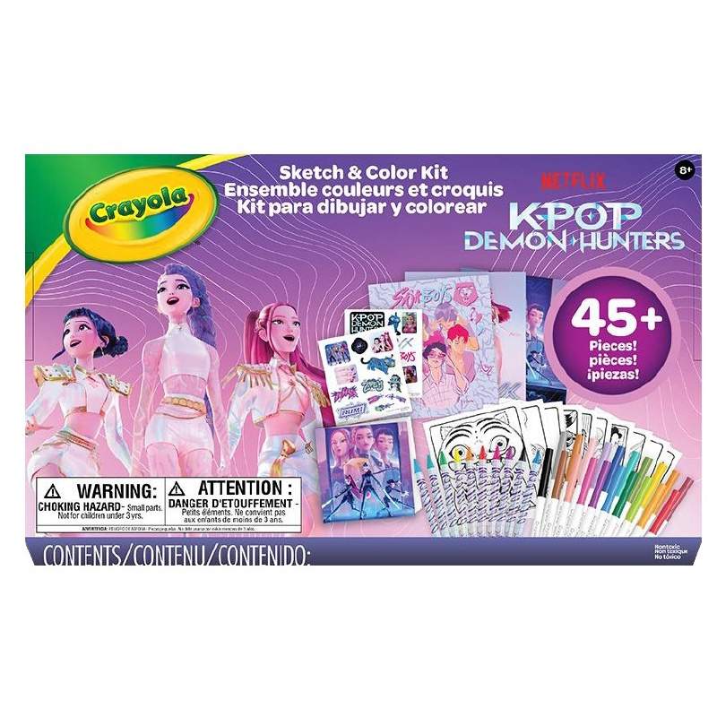 Crayola K-Pop Demon Hunters skisse- og fargeleggingssett – skisseblokk